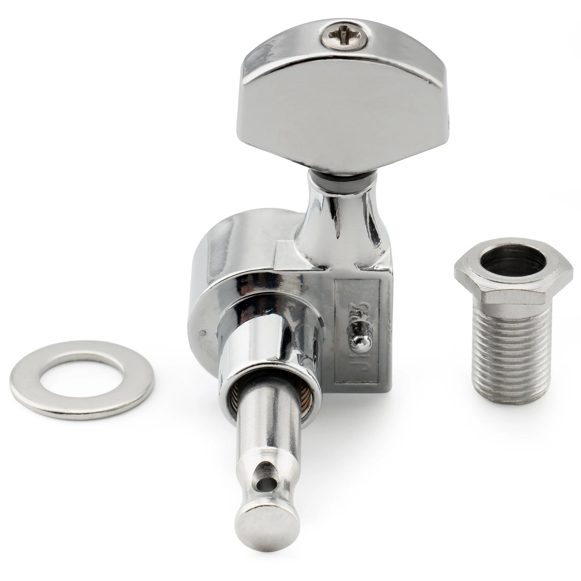 Musiclily Pro 6 inline 1-Pin Sealed Guitar Machine Heads Tuners 15:1 Ratio Tuning Pegs Keys for SQ Strat Tele Style Electric Guitar, Chrome with Hex Button - Image 5
