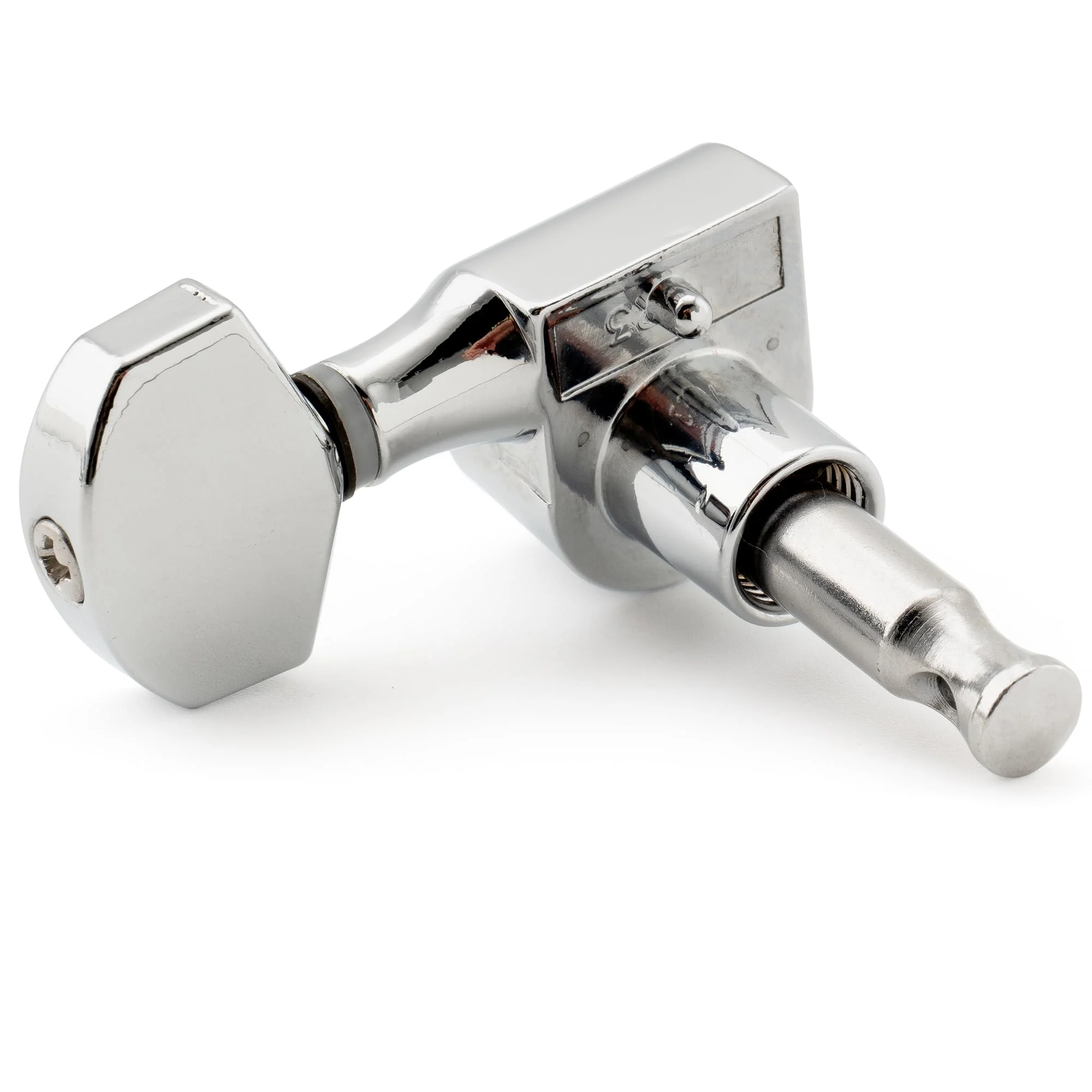 Musiclily Pro 6 inline 1-Pin Sealed Guitar Machine Heads Tuners 15:1 Ratio Tuning Pegs Keys for SQ Strat Tele Style Electric Guitar, Chrome with Hex Button - Image 6