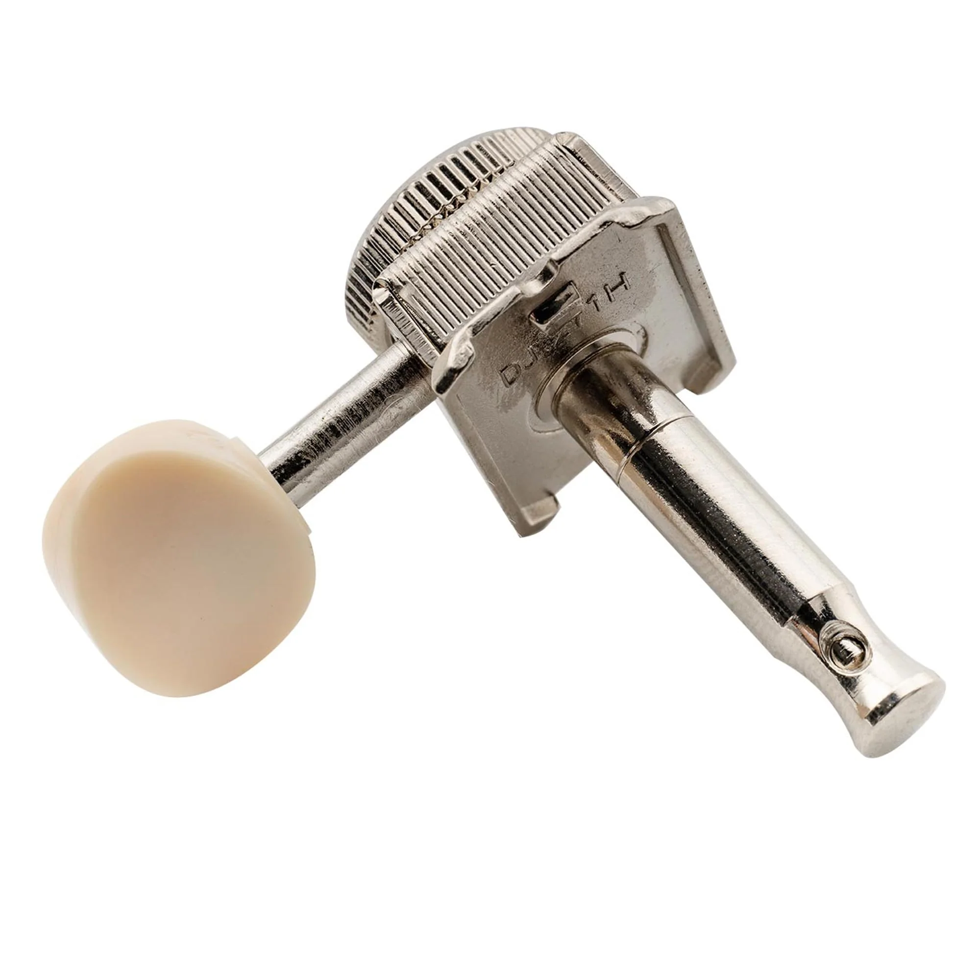 Musiclily Pro 6 inline Vintage Guitar Locking Tuners Guitar String Tuning Pegs Keys Machine Heads Replacement for Strat/Tele ST TL Style Electric Guitar, Nickel with Plastic Button - Image 6