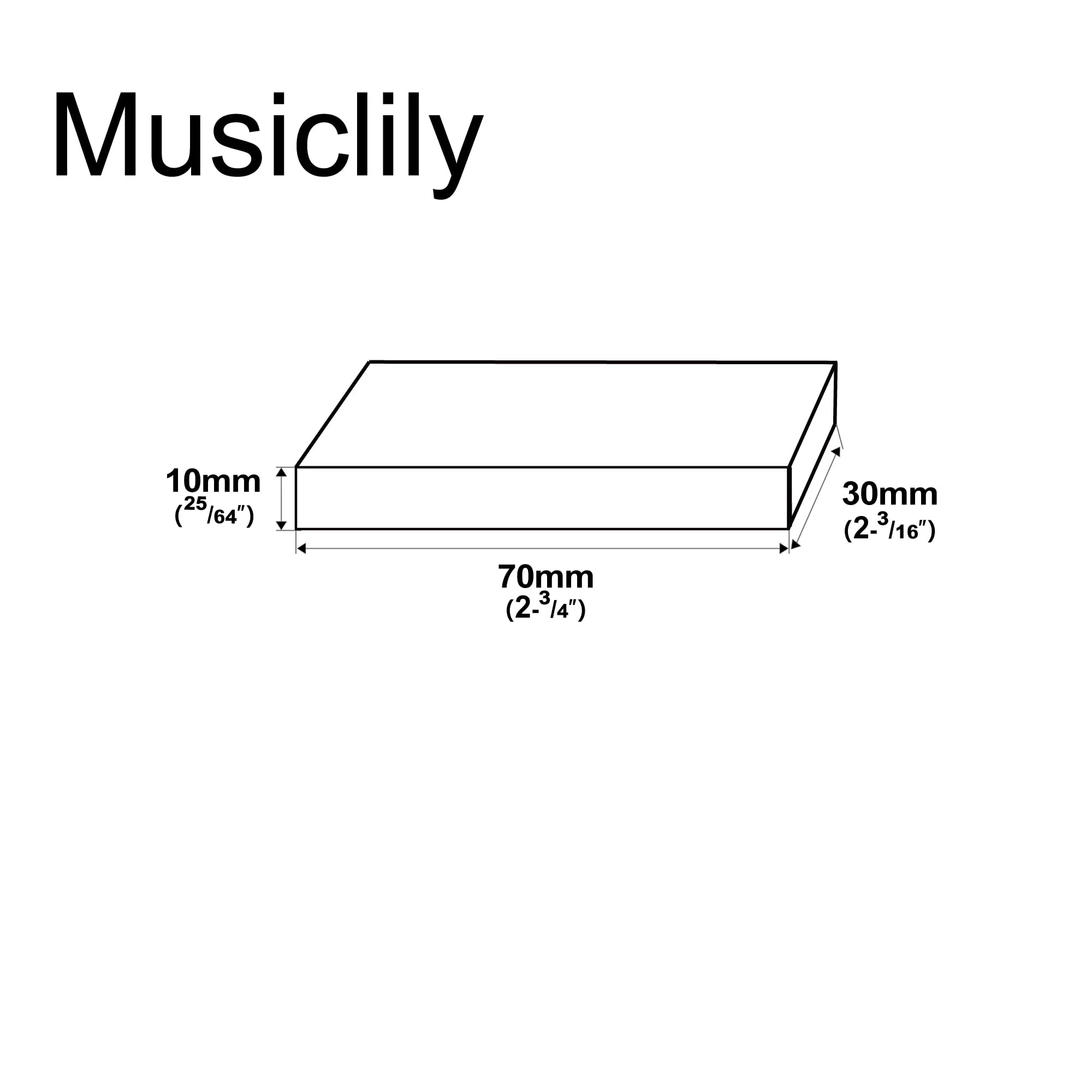 Musiclily Pro 70x30x10mm Pickup Height Foam Self-Adhesive EVA Foam for Jazzmaster Pickup, Black (Set of 10) - Image 2