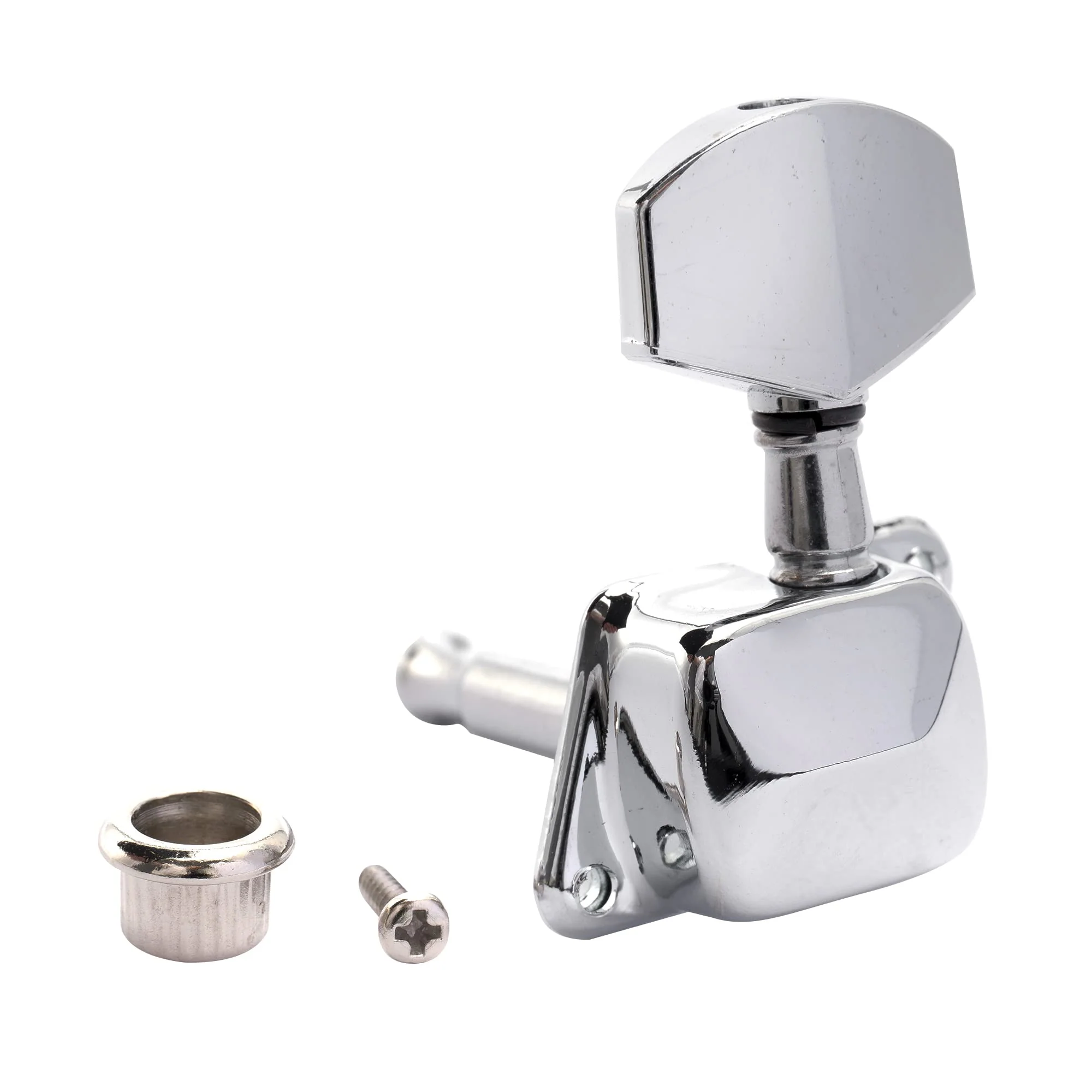Musiclily Pro 8mm Guitar Tuner Bushings for Electric Guitar Semi-closed Tuning Pegs Machine Heads, Chrome (Set of 6) - Image 3