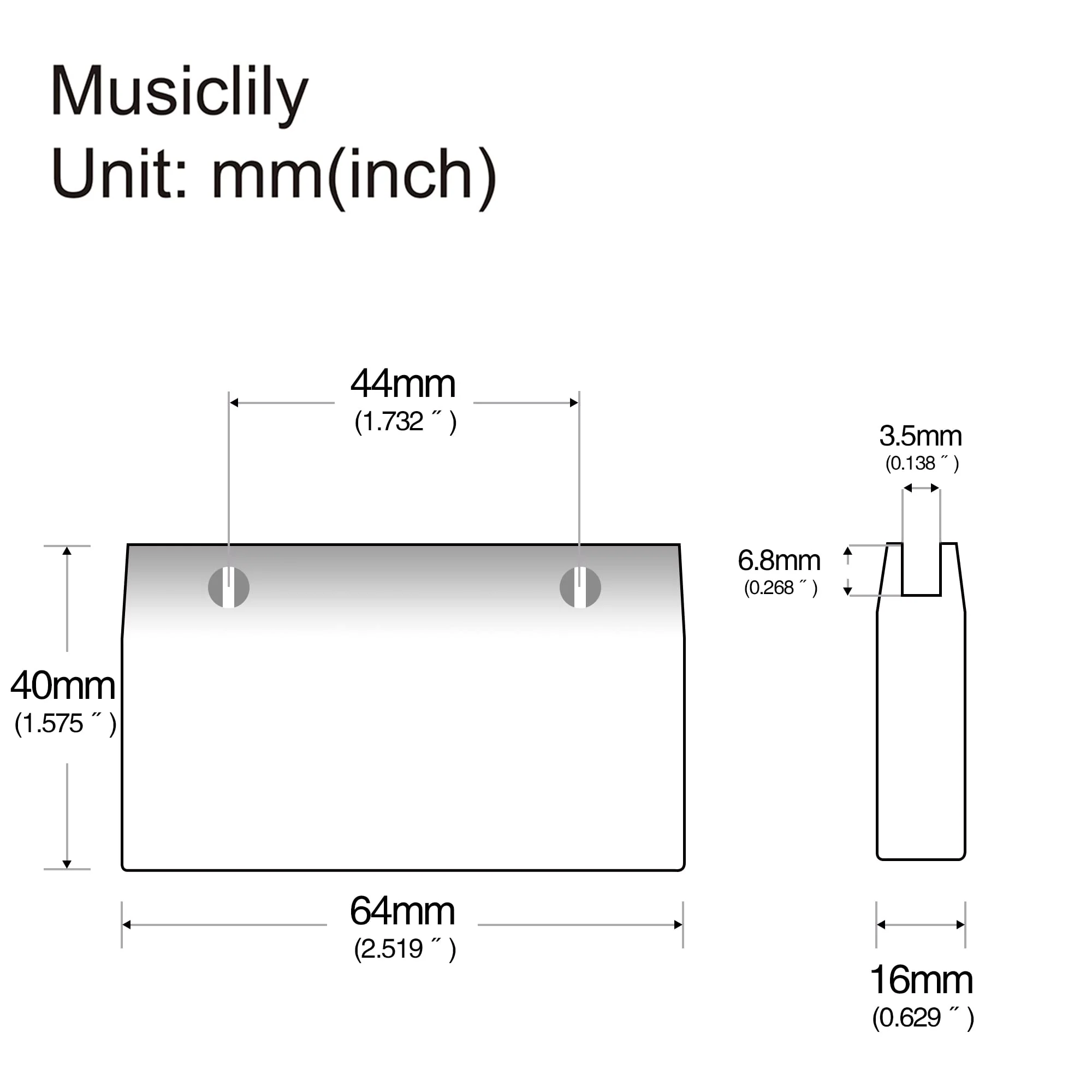 Musiclily Pro Guitar Bass Fret Press Caul Stainless Steel Block Luthier Tool - Image 2