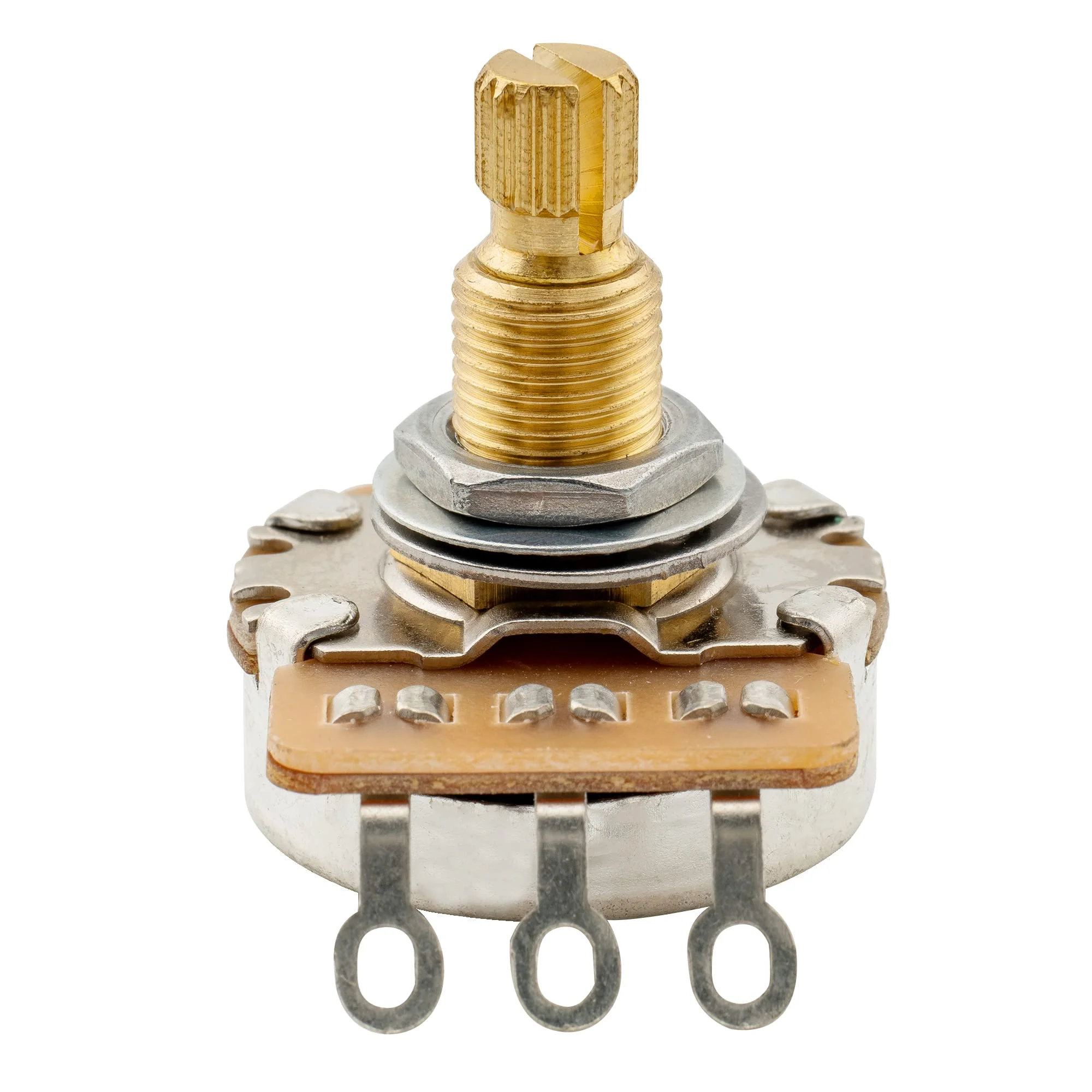 Musiclily Pro HD A25K Pots Brass Metric Split Standard Shaft 9.5mm Audio Taper Potentiometers for Active Pickups Electric Guitar Bass (Set of 10) A25K 9.5mm - Image 5