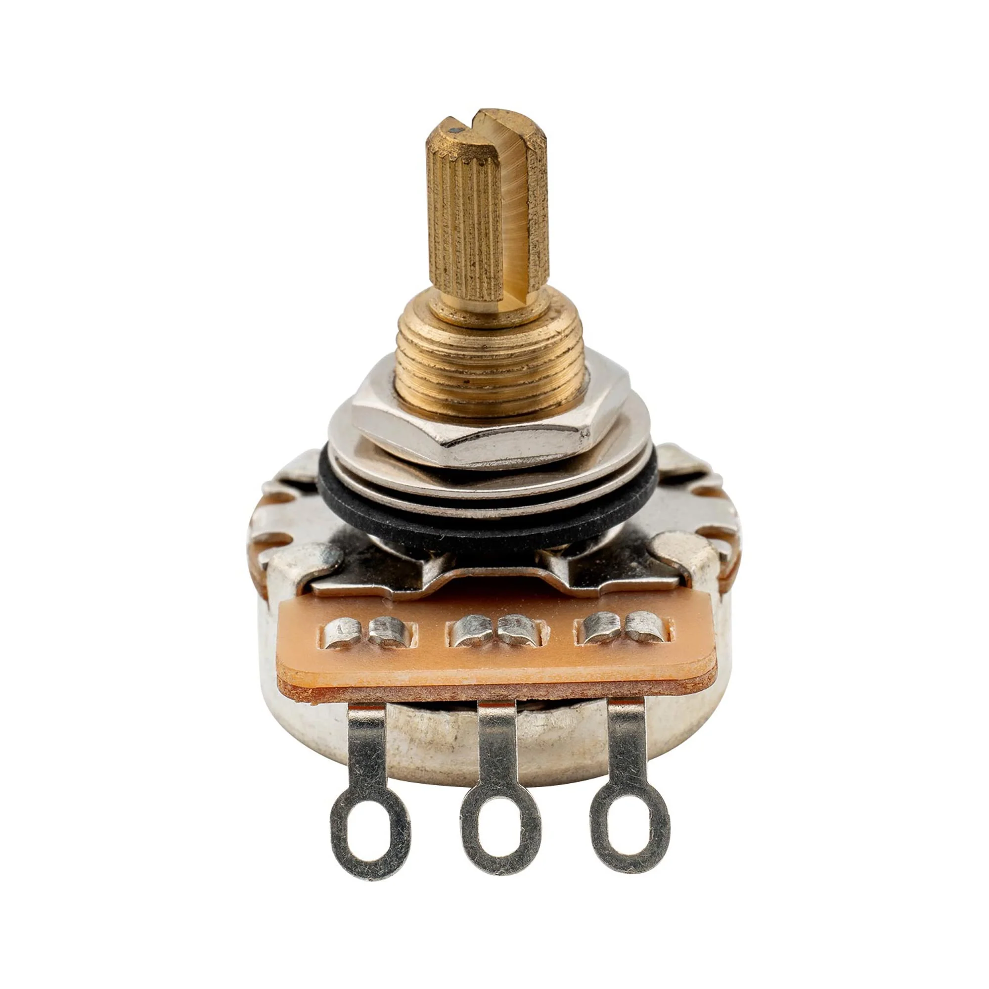 Musiclily Pro HD B25K Pots Brass Standard Split Shaft 3/8 Inch Linear Taper Potentiometers for Active Pickups Electric Guitar Bass (Set of 10) B25K 3/8 inch - Image 6