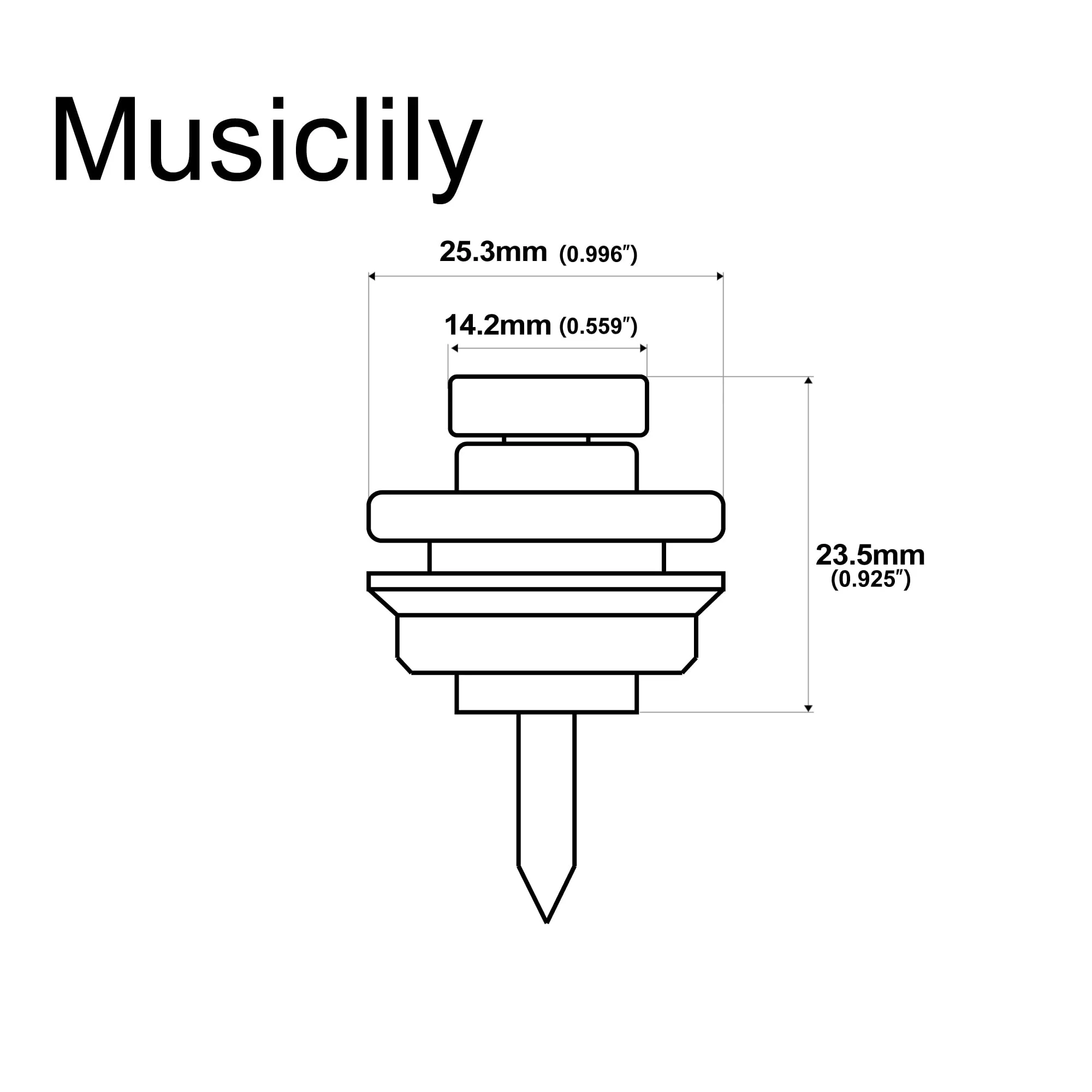 Musiclily Pro Heavy Duty Guitar Strap Locks Security Straplocks System for Fender Strat/Tele Electric Acoustic Guitar or Bass, Gold (Set of 2) - Image 2