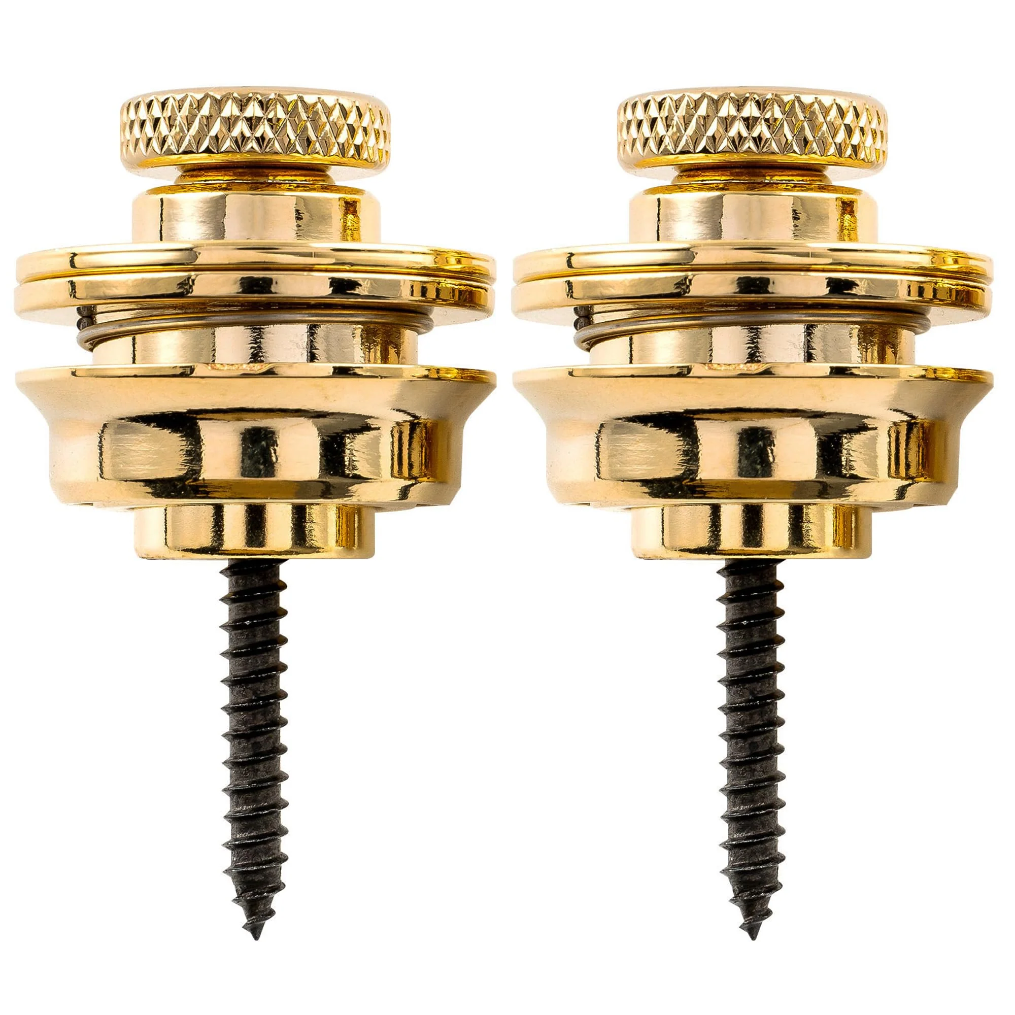 Musiclily Pro Heavy Duty Guitar Strap Locks Security Straplocks System for Fender Strat/Tele Electric Acoustic Guitar or Bass, Gold (Set of 2) - Image 3