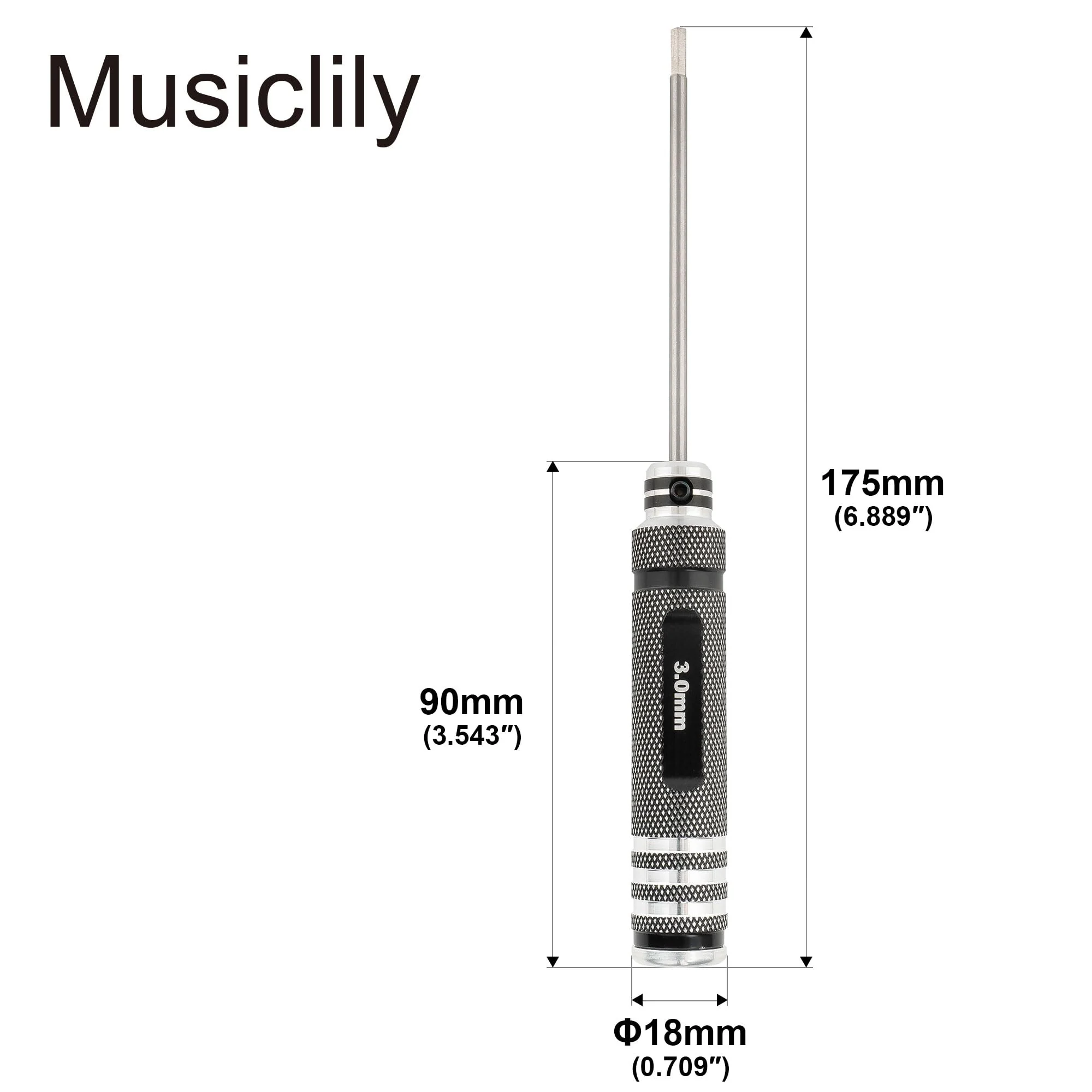 Musiclily Pro High Speed Steel 7Pcs Hex Screwdrivers Hex Keys Wrenches Set for Guitar Bass Bridge Saddles or Knobs Adjustment Full Set - Image 3