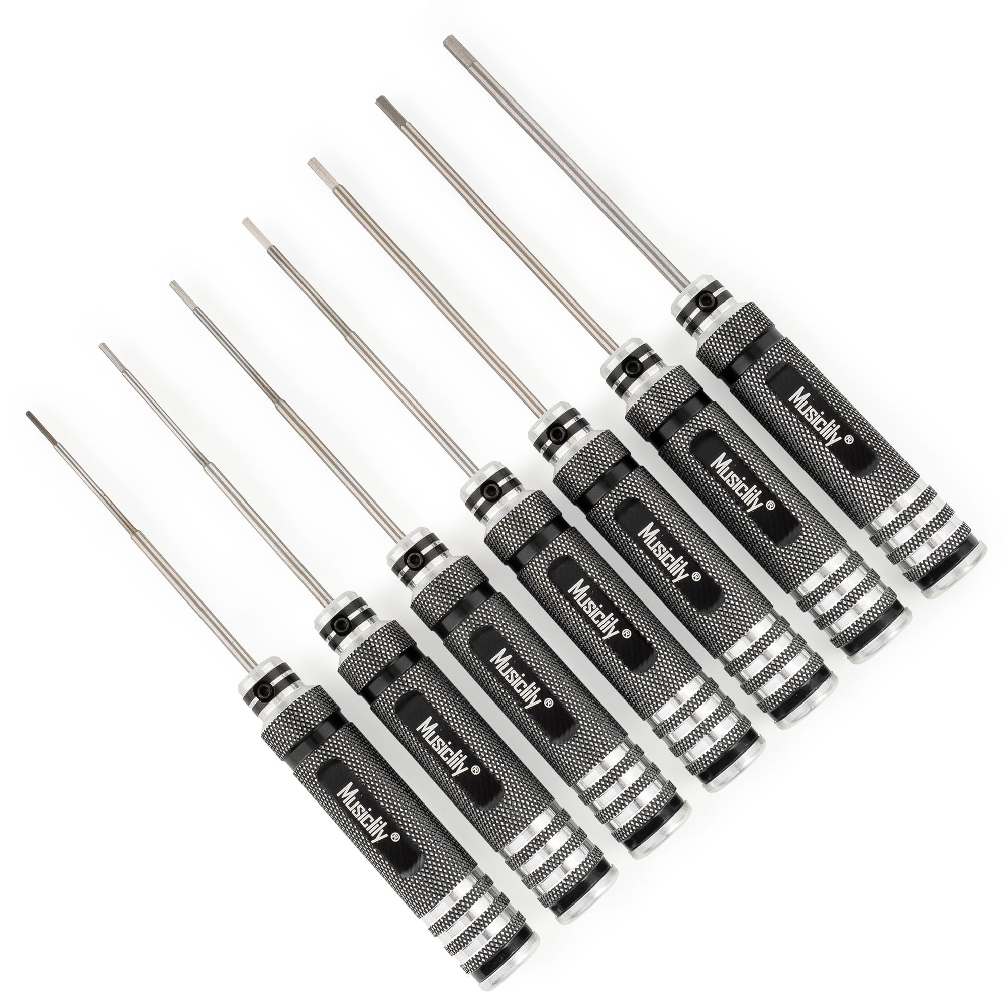 Musiclily Pro High Speed Steel 7Pcs Hex Screwdrivers Hex Keys Wrenches Set for Guitar Bass Bridge Saddles or Knobs Adjustment Full Set - Image 4
