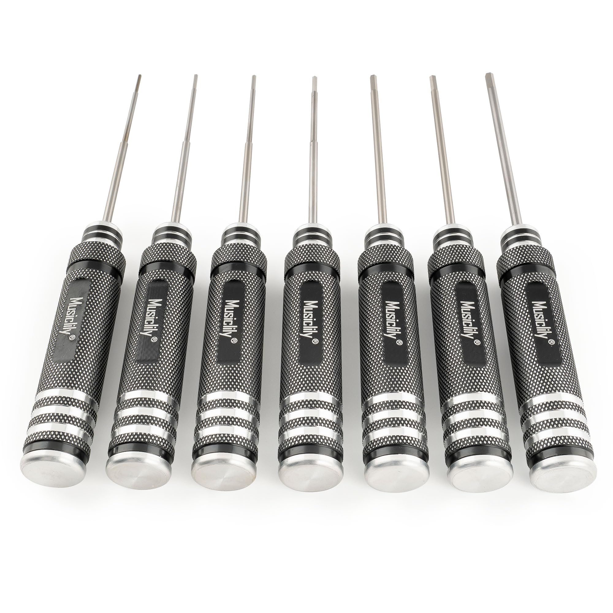 Musiclily Pro High Speed Steel 7Pcs Hex Screwdrivers Hex Keys Wrenches Set for Guitar Bass Bridge Saddles or Knobs Adjustment Full Set - Image 5