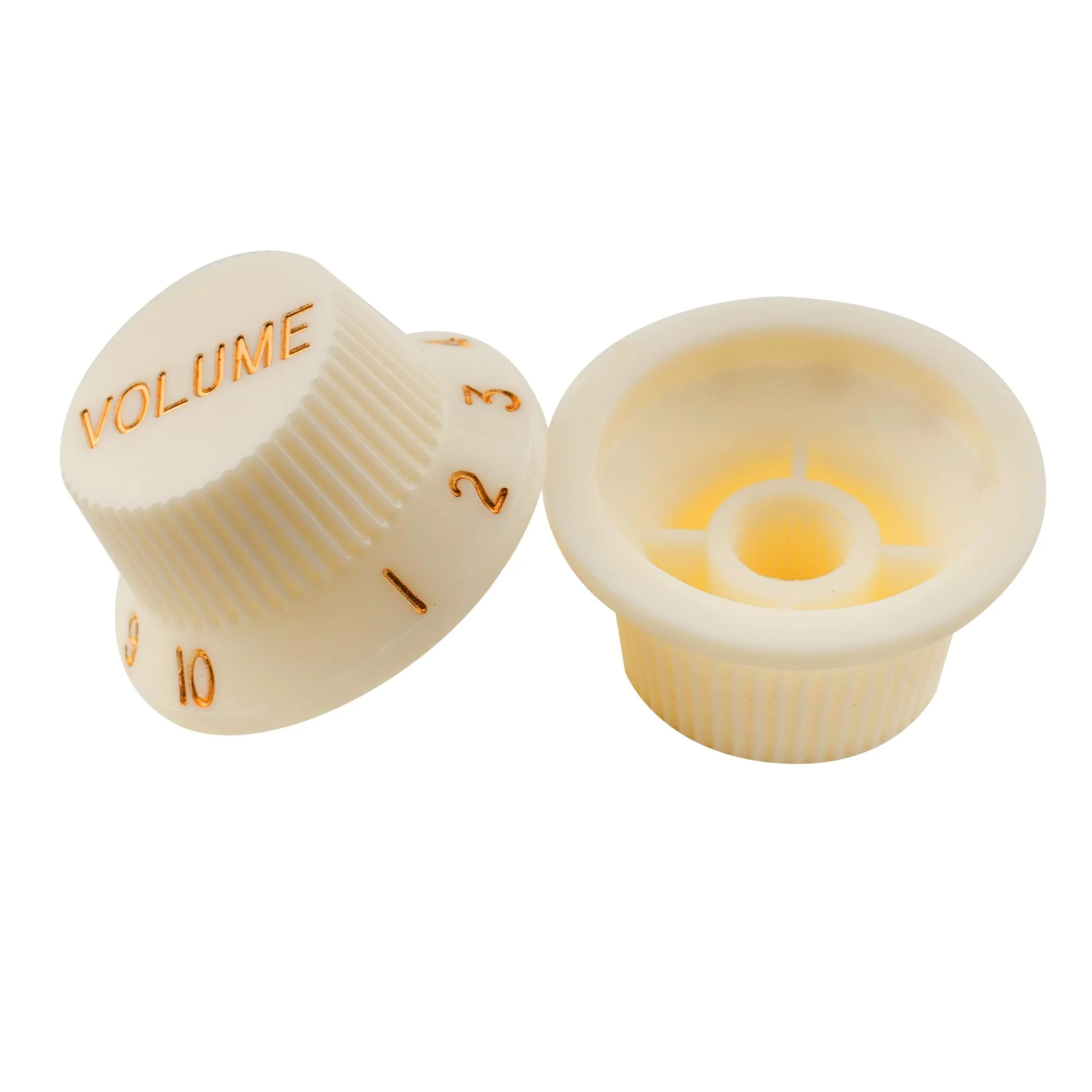 Musiclily Pro Imperial Inch Size Strat Knobs 1 Volume 2 Tone Set for USA Fender Stratocaster Electric Guitar, Aged White(Set of 3) - Image 5