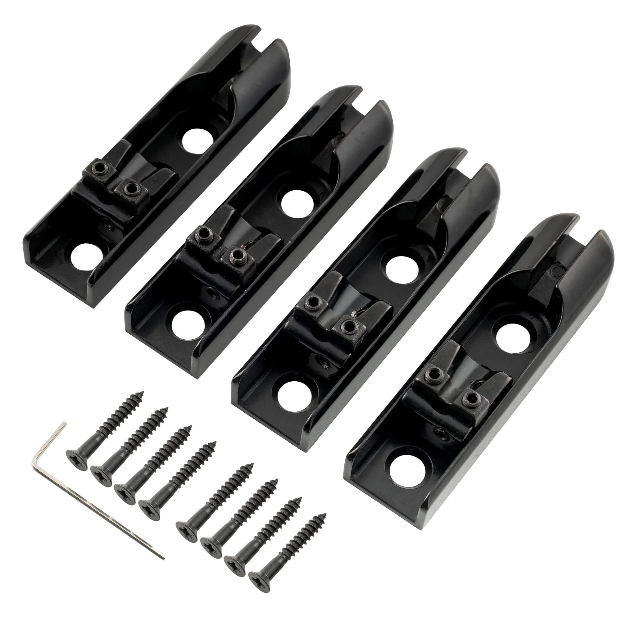 Musiclily Pro Individual Bass Bridge Single String Lock-Down Bass Bridge for 4-String Electric Bass, Black (Set of 4) - Image 3