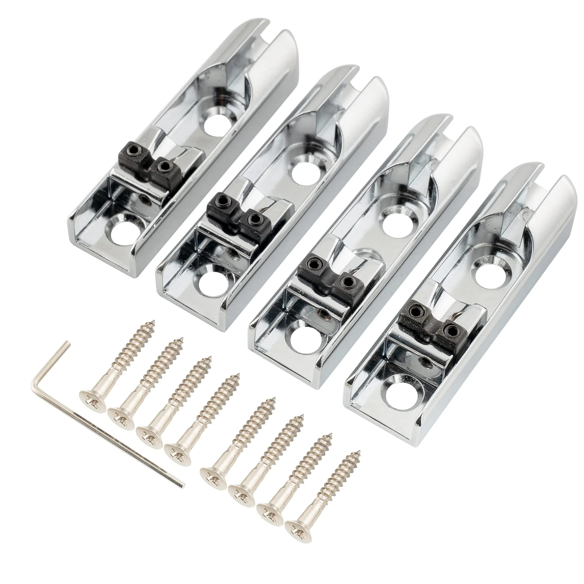 Musiclily Pro Individual Bass Bridge Single String Lock-Down Bass Bridge for 4-String Electric Bass, Chrome (Set of 4) - Image 3