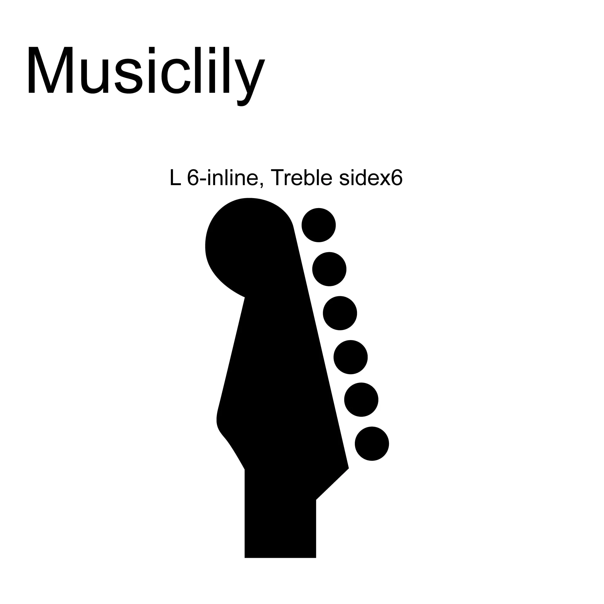 Musiclily Pro Left-Handed 6-in-line 18:1 Ratio Full Sealed Locking Machine Heads Tuners Tuning Pegs Keys with Hex Button 45 Degree Screw for Strat Tele Style Electric Guitar, Chrome 6L Chrome - Image 3