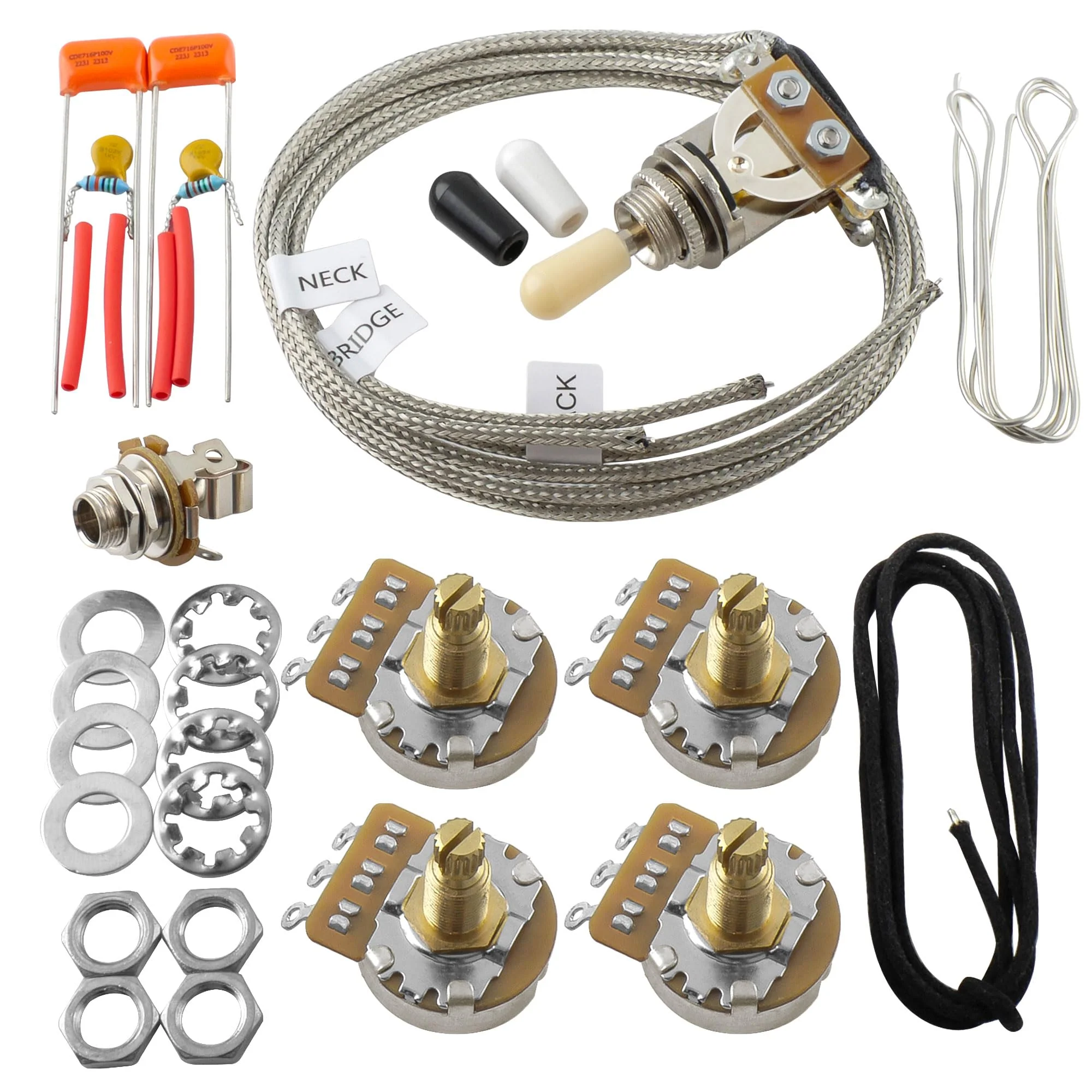 Musiclily Pro LP STD Modern 60s PLUS Treble Bleed DIY Wring Kit Upgrade for Epiphone LP Style Electric Guitar, Nickel Switch DIY Kits Modern 60s PLUS - Image 4