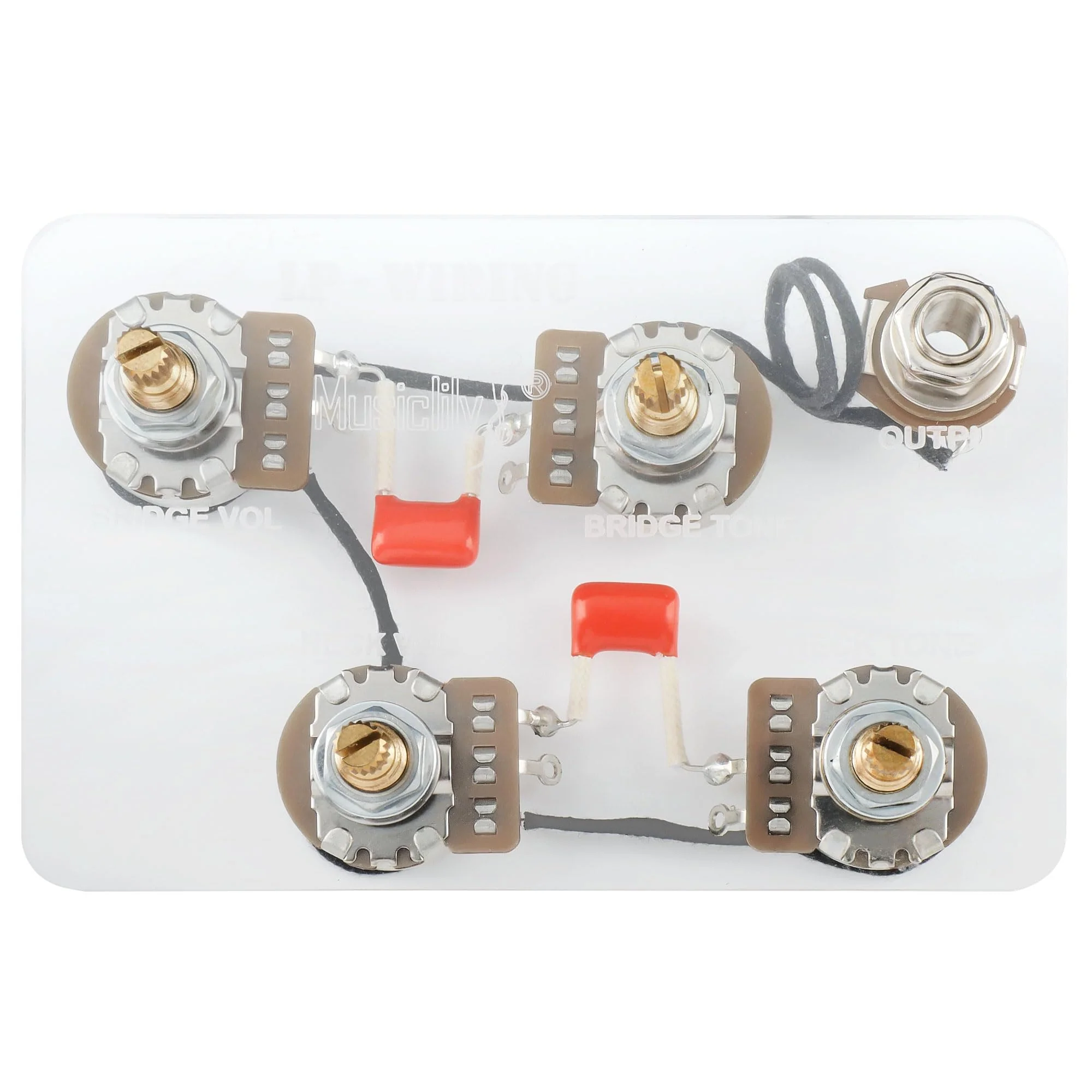 Musiclily Pro LP STD Modern 60s Pre-wired Wring Harness Kit Upgrade for Epiphone LP Style Electric Guitar, Nickel Switch Pre-wired Modern 60s - Image 5