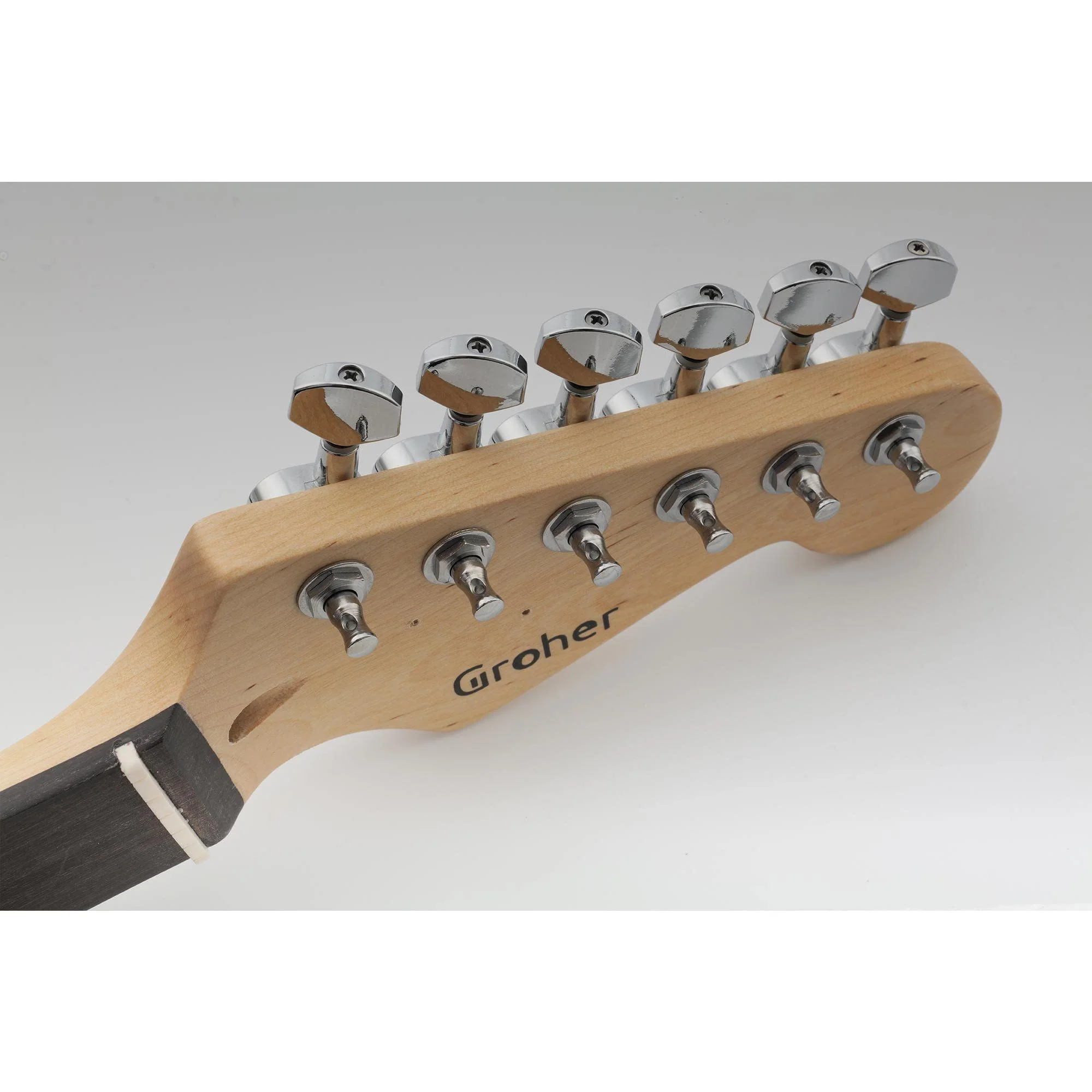 Musiclily Pro R15J 6 in Line Guitar Sealed Tuners Tuning Keys Pegs Machine Heads Set for Fender Strat Tele Style Guitar, Chrome 6R Chrome - Image 8
