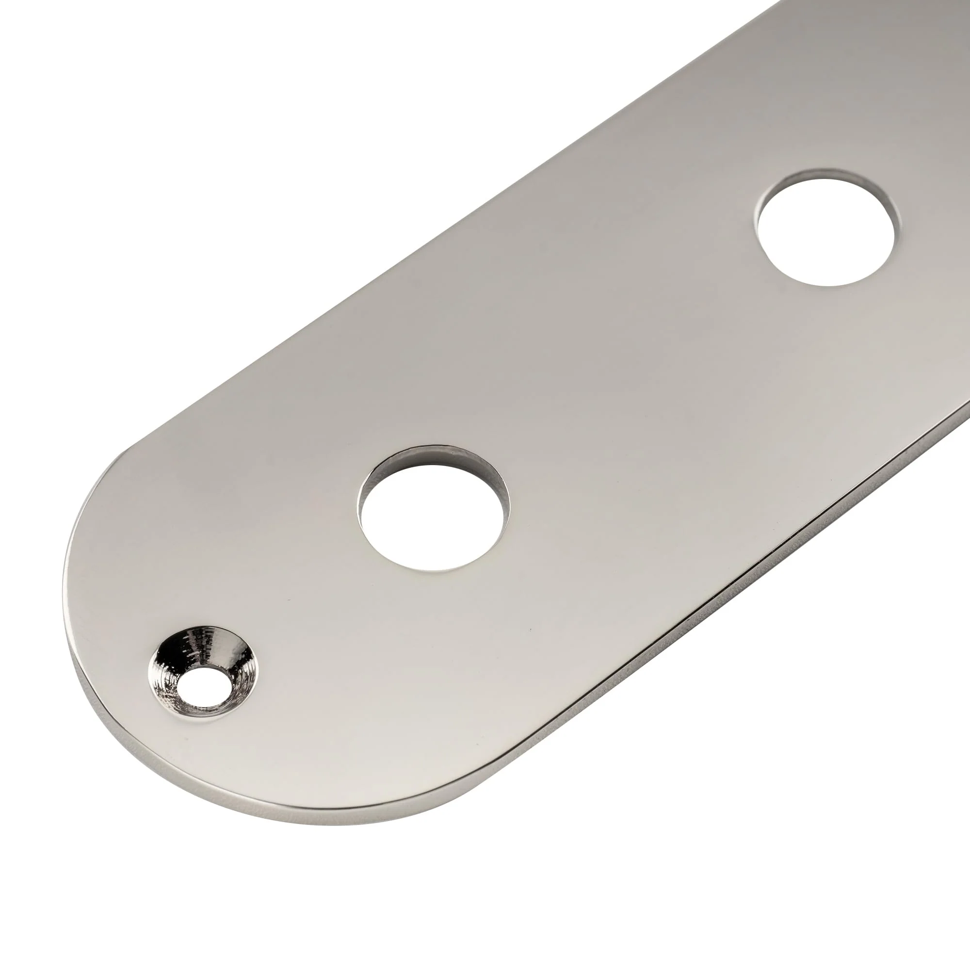 Musiclily Pro Steel 3-Hole Bass Control Plate for Vintage PB/Tele Bass Style Electric Bass, Nickel - Image 4