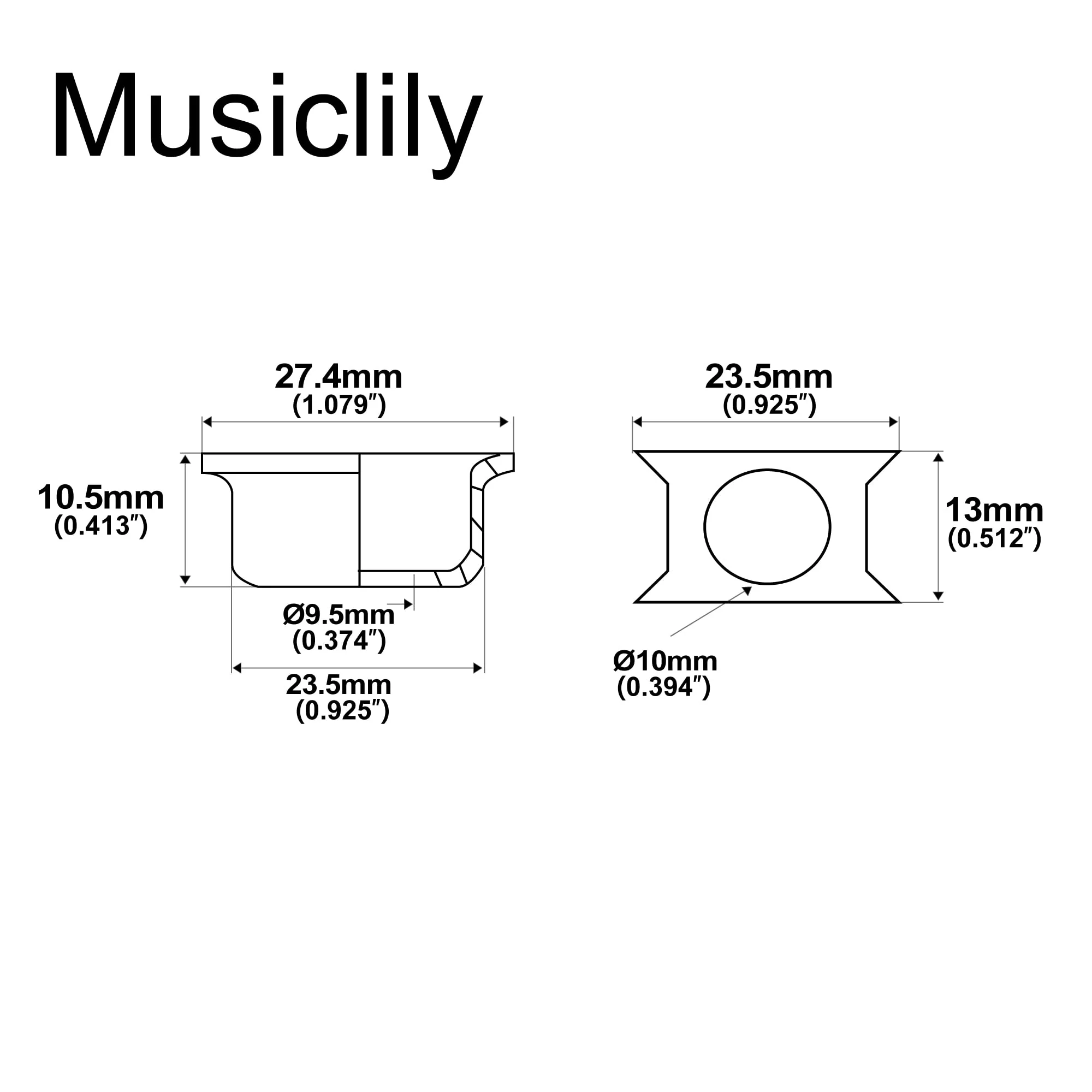 Musiclily Pro Traditional Cup Style Guitar Tele Jack Plate Recessed Output Jack Ferrule for Fender Telecaster Electric Guitar, Chrome - Image 2