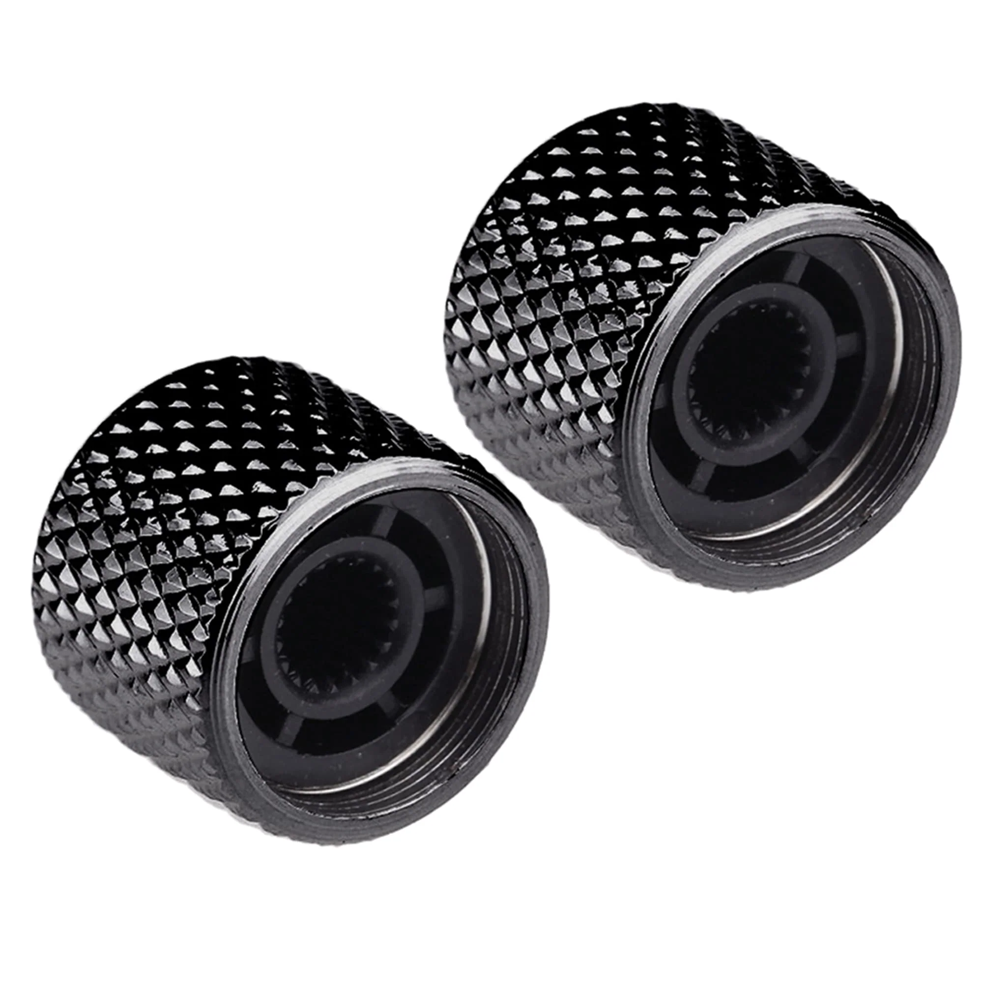 Musiclily Pro Traditional Metal Metric Size Abalone Top Dome Knobs for Fender Tele Telecaster Electric Guitar or Bass, Black (Set of 2) - Image 5