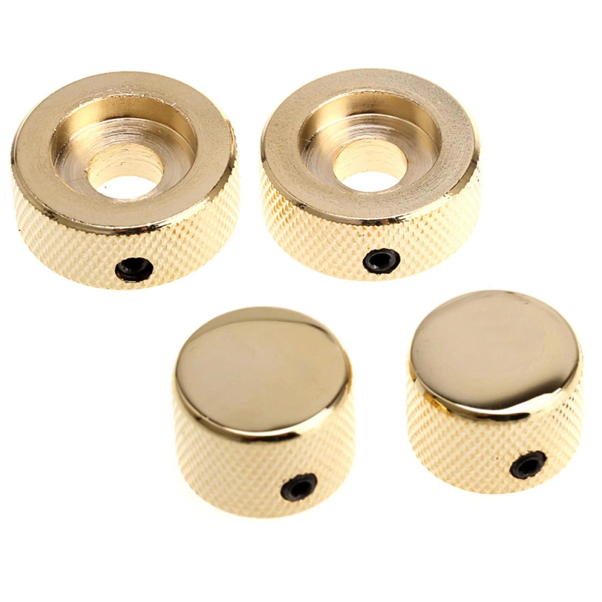 Musiclily Pro Universal Metal Dual Concentric Stacked Control Knobs for Electric Guitar and Bass, Gold (Set of 2) - Image 4