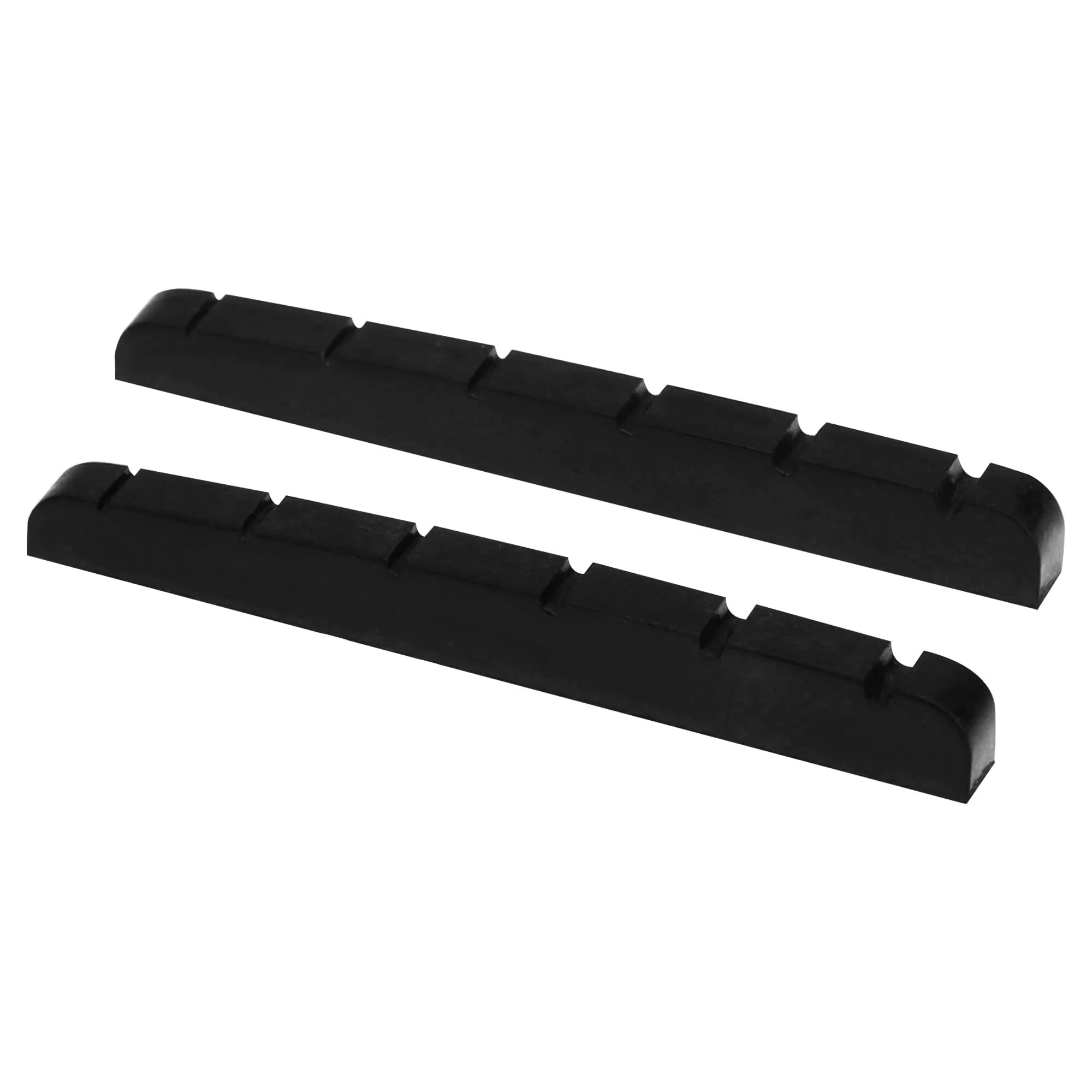 Musiclily Pro Urea Resin Plastic 43mm Slotted Strat Tele Electric Guitar Nuts Flat Bottom for 6-string Stratocaster/Telecaster Guitar, Black (Set of 2) - Image 3