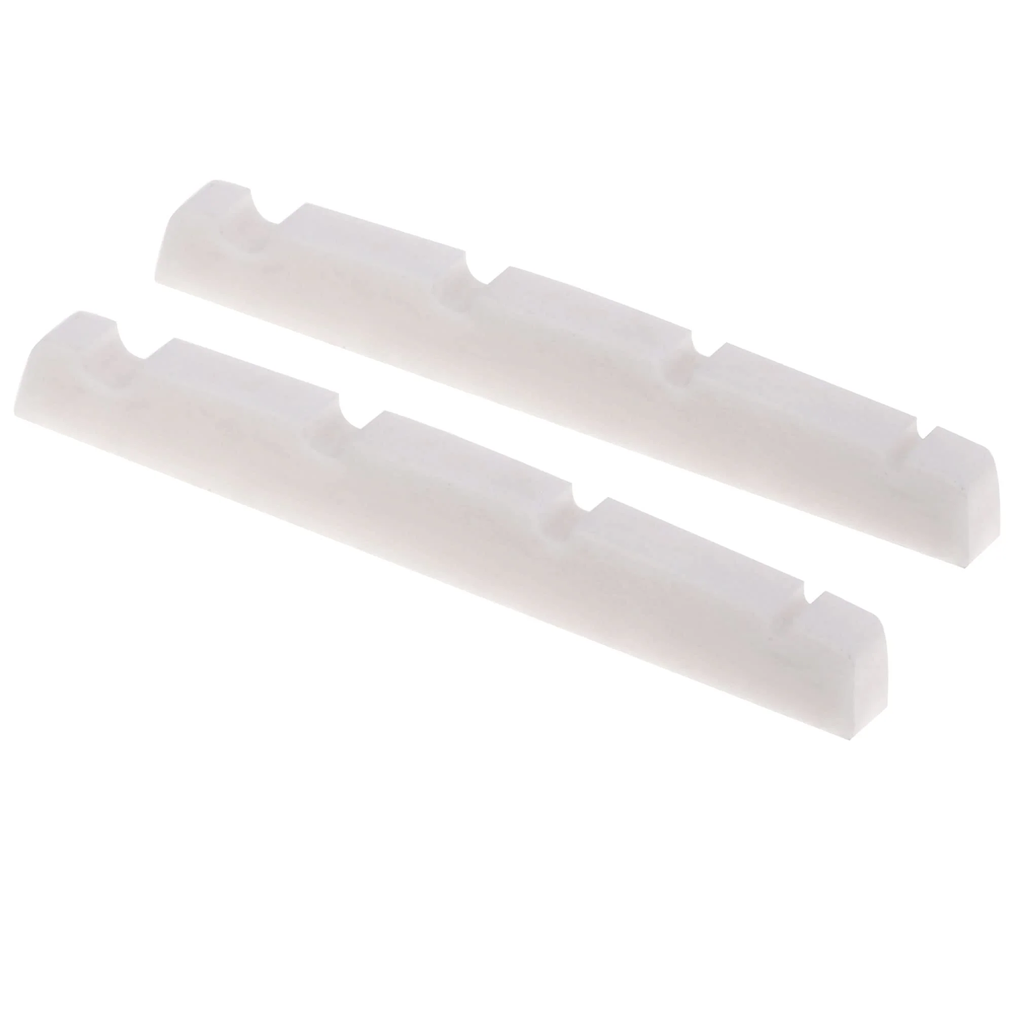 Musiclily Pro Urea Resin Plastic Slotted 42.3mm Precision Bass Nuts Flat Bottom for 4-string P Bass, White (Set of 2) - Image 3