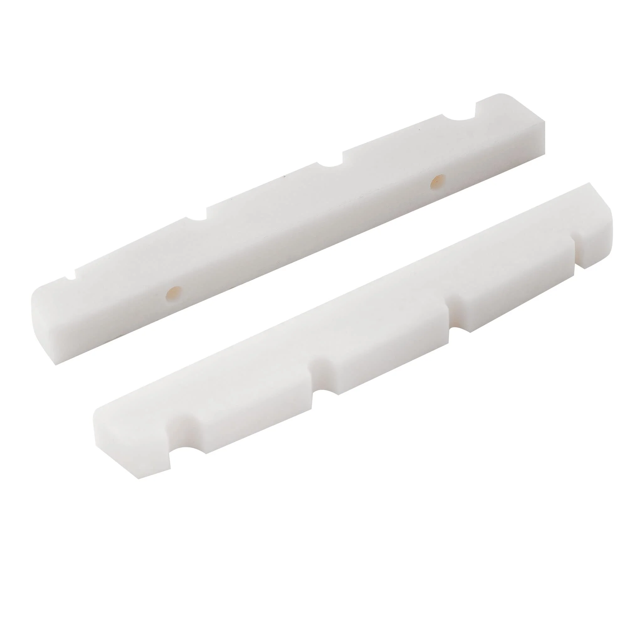 Musiclily Pro Urea Resin Plastic Slotted 42.3mm Precision Bass Nuts Flat Bottom for 4-string P Bass, White (Set of 2) - Image 5