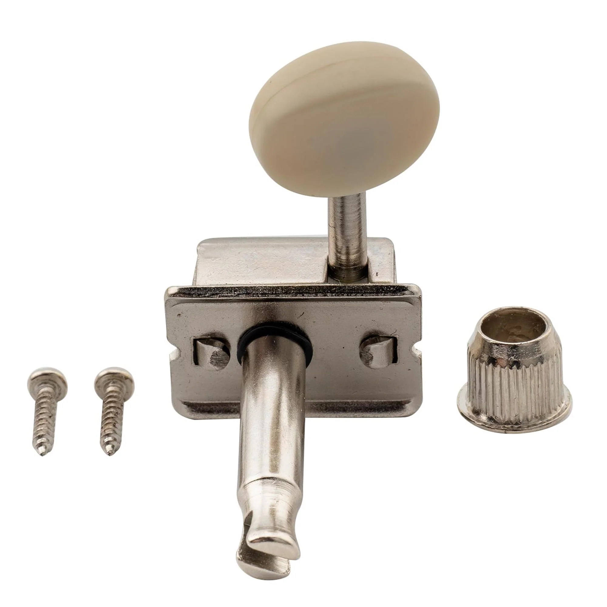 Musiclily Pro Vintage 6-in-Line Guitar Tuners Split Shaft Machine Heads Tuning Pegs Keys Set for Squier Classic Vibe Fender Strat/Tele Style, Nickel with Off White Button - Image 5