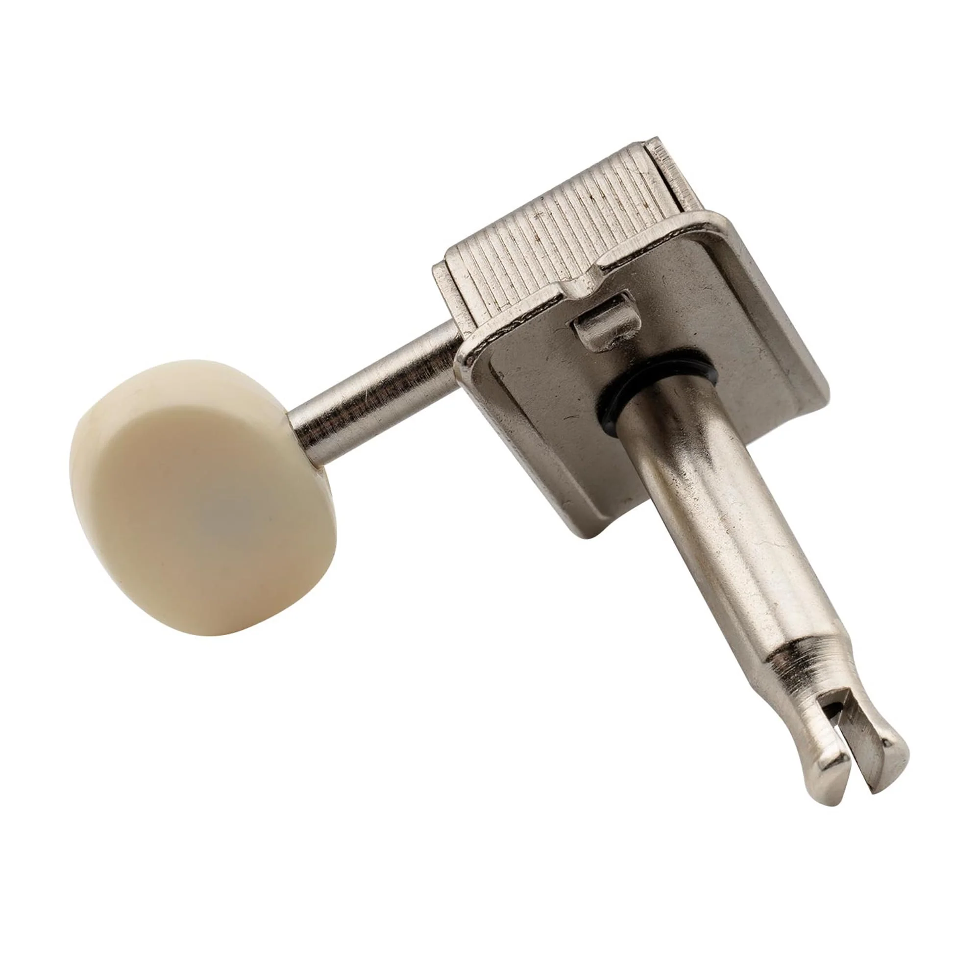 Musiclily Pro Vintage 6-in-Line Guitar Tuners Split Shaft Machine Heads Tuning Pegs Keys Set for Squier Classic Vibe Fender Strat/Tele Style, Nickel with Off White Button - Image 6