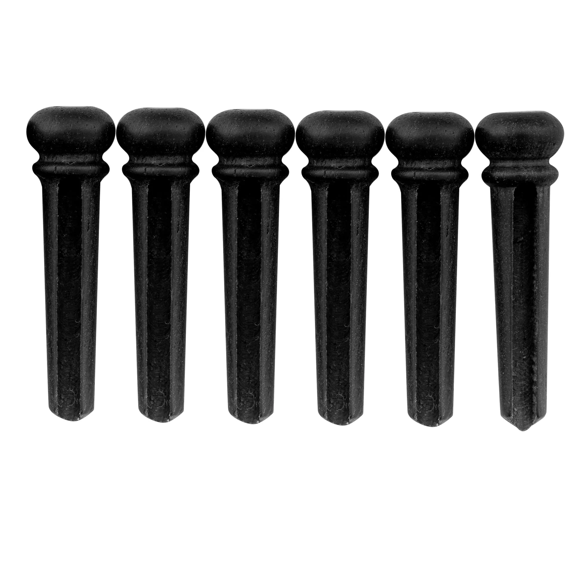 Musiclily SlottedGuitar Ebony Bridge Pins Endpins for Taylor Martin Acoustic Guitar Replacement, Black with White Pearl Shell Dot (Pack of 6) Black w/ White Dot Ebony - Image 3