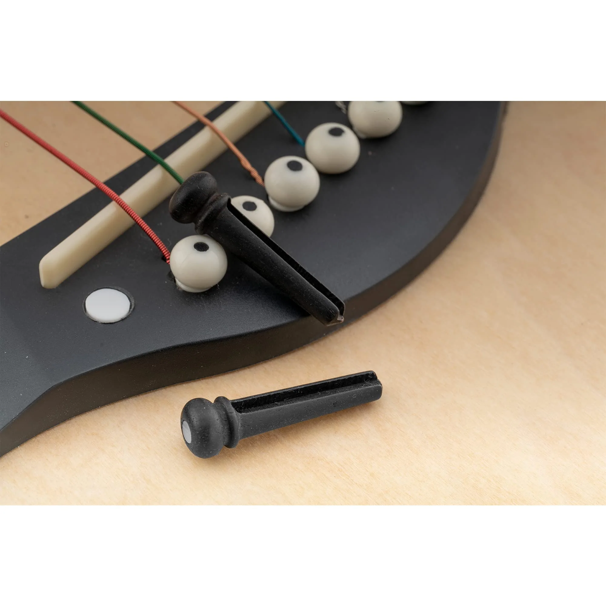 Musiclily SlottedGuitar Ebony Bridge Pins Endpins for Taylor Martin Acoustic Guitar Replacement, Black with White Pearl Shell Dot (Pack of 6) Black w/ White Dot Ebony - Image 6