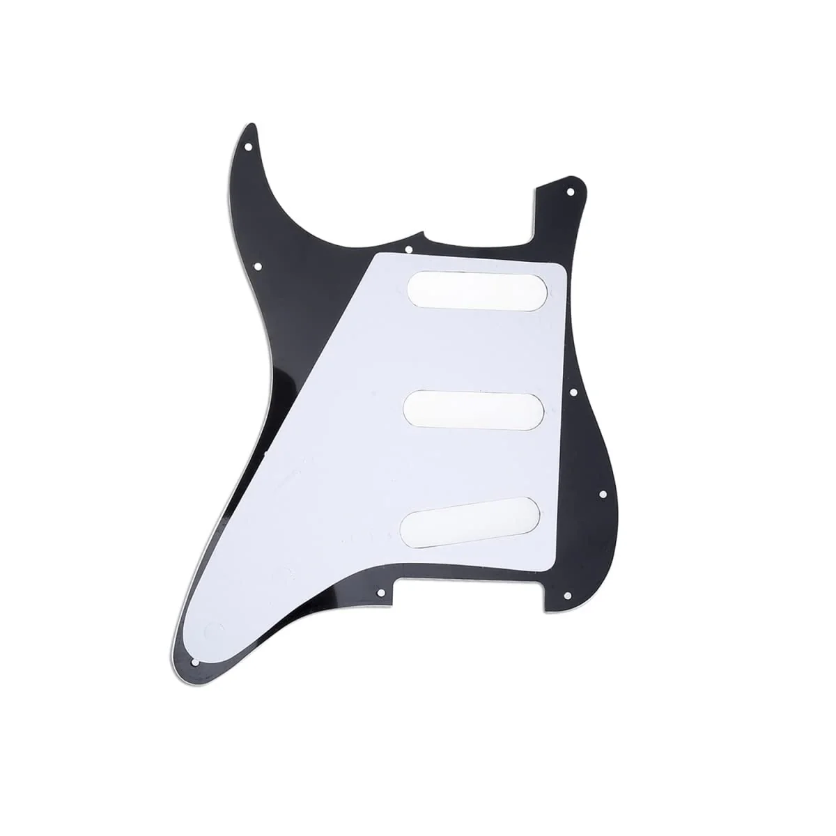 Musiclily SSS 11 Hole Strat Pickguard Electric Guitar Pick Guards Scratch Plate for Fender USA/Mexican Standard Stratocaster Modern Style Electric Guitar,3Ply Black 3ply Black - Image 4