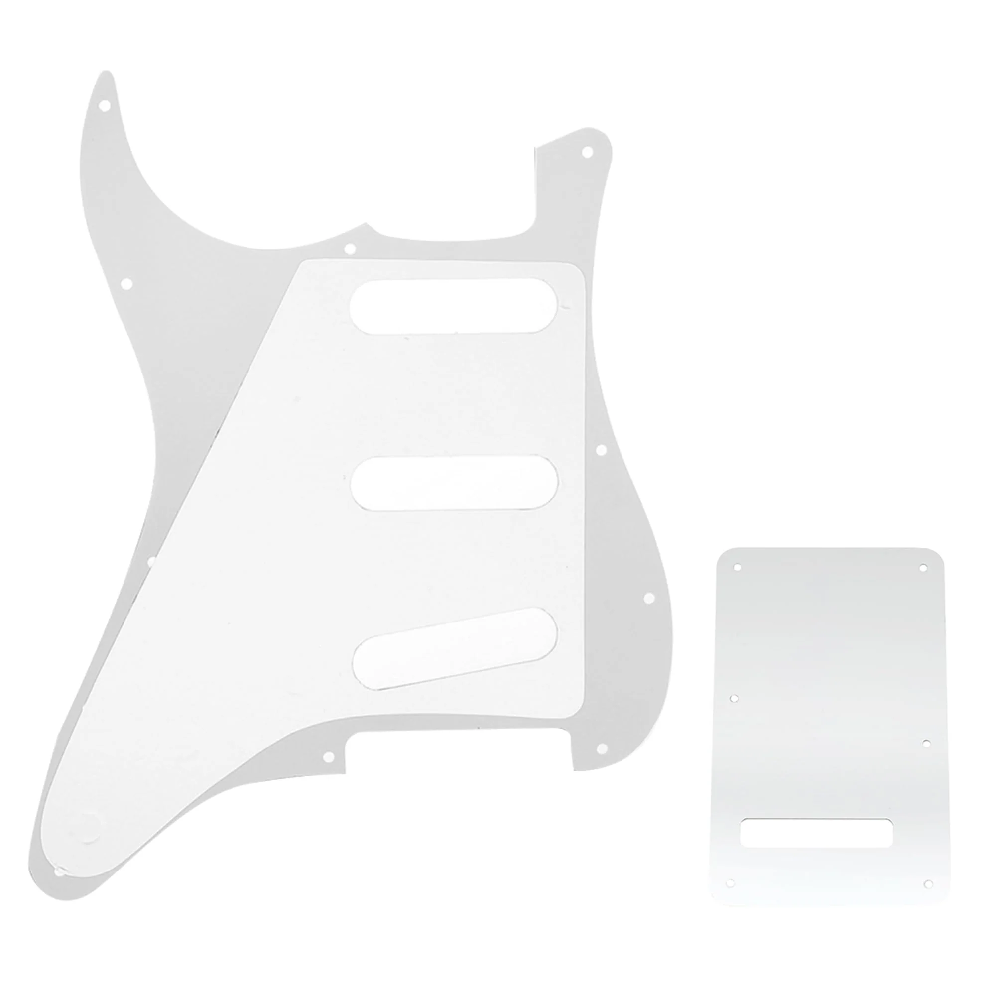 Musiclily SSS 11 Holes Strat Guitar Pickguard and BackPlate Set for Fender USA/Mexican Made Standard Stratocaster Modern Style Parts,4Ply Blue Pearl - Image 3