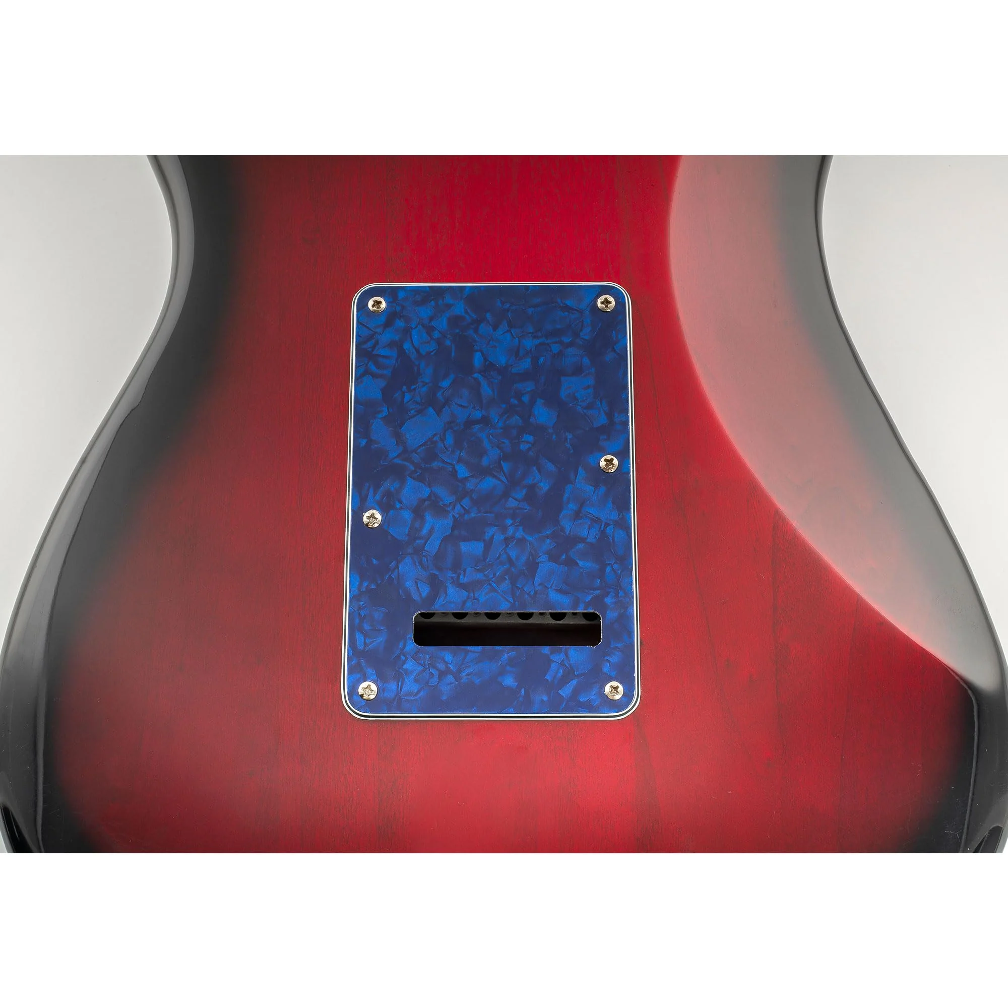 Musiclily SSS 11 Holes Strat Guitar Pickguard and BackPlate Set for Fender USA/Mexican Made Standard Stratocaster Modern Style Parts,4Ply Blue Pearl - Image 6