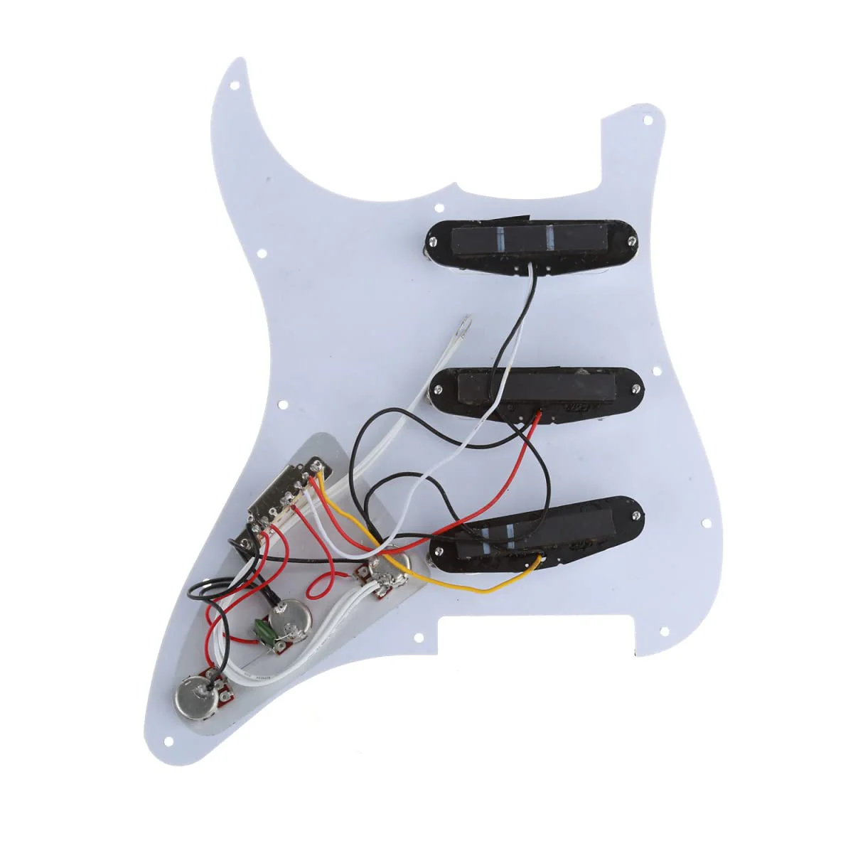 Musiclily SSS Loaded Pickguard Strat Prewired Pickguard with Single Coil Pickups Set for Strat Style Electric Guitar, 4Ply Pearl White White pearl - Image 4