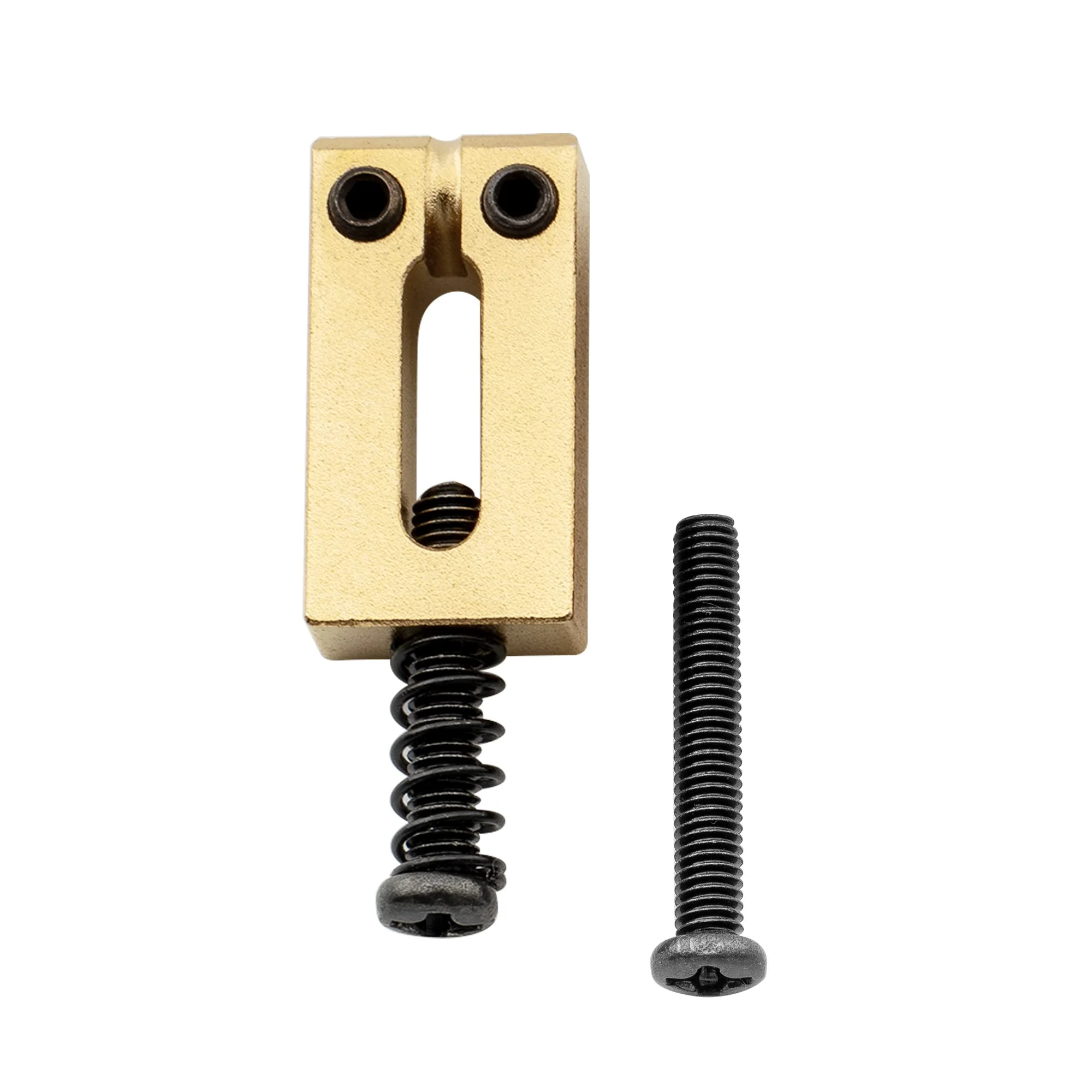 Musiclily Ultra 10.5mm Modern Brass Bridge Saddles for Strat/Tele Style Electric Guitar, Gold (Set of 6) - Image 6