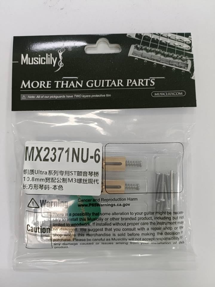 Musiclily Ultra 10.8mm Guitar Bridge Saddles Brass Tremolo Bridge Saddle for Stratocaster Strat ST Telecaster Tele TL Style Electric Guitar, Original Color (Set of 6) - Image 7
