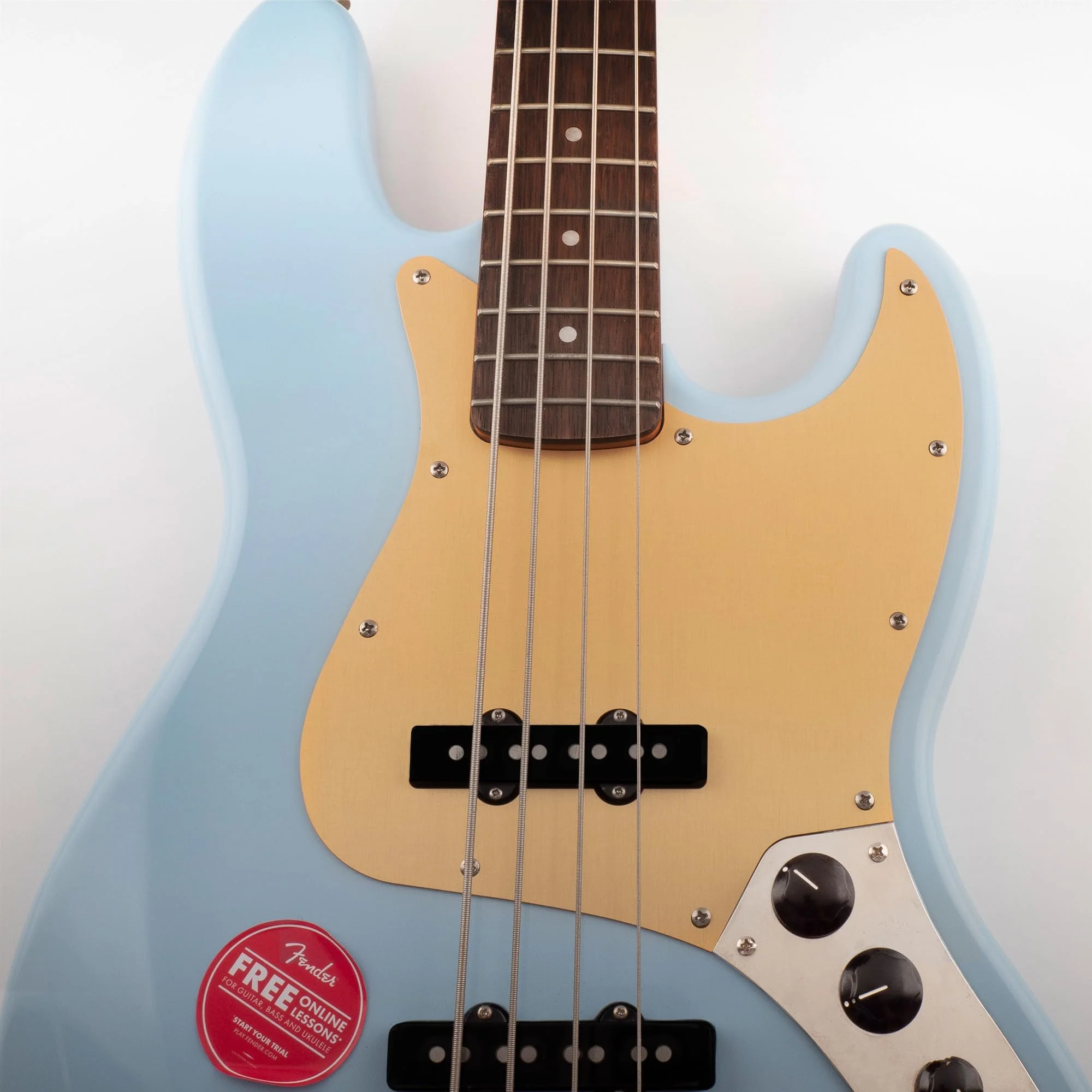 Musiclily Ultra 10 Holes Anodized Aluminum J-Bass Pickguard for American Fender Standard Jazz Bass, Gold - Image 5