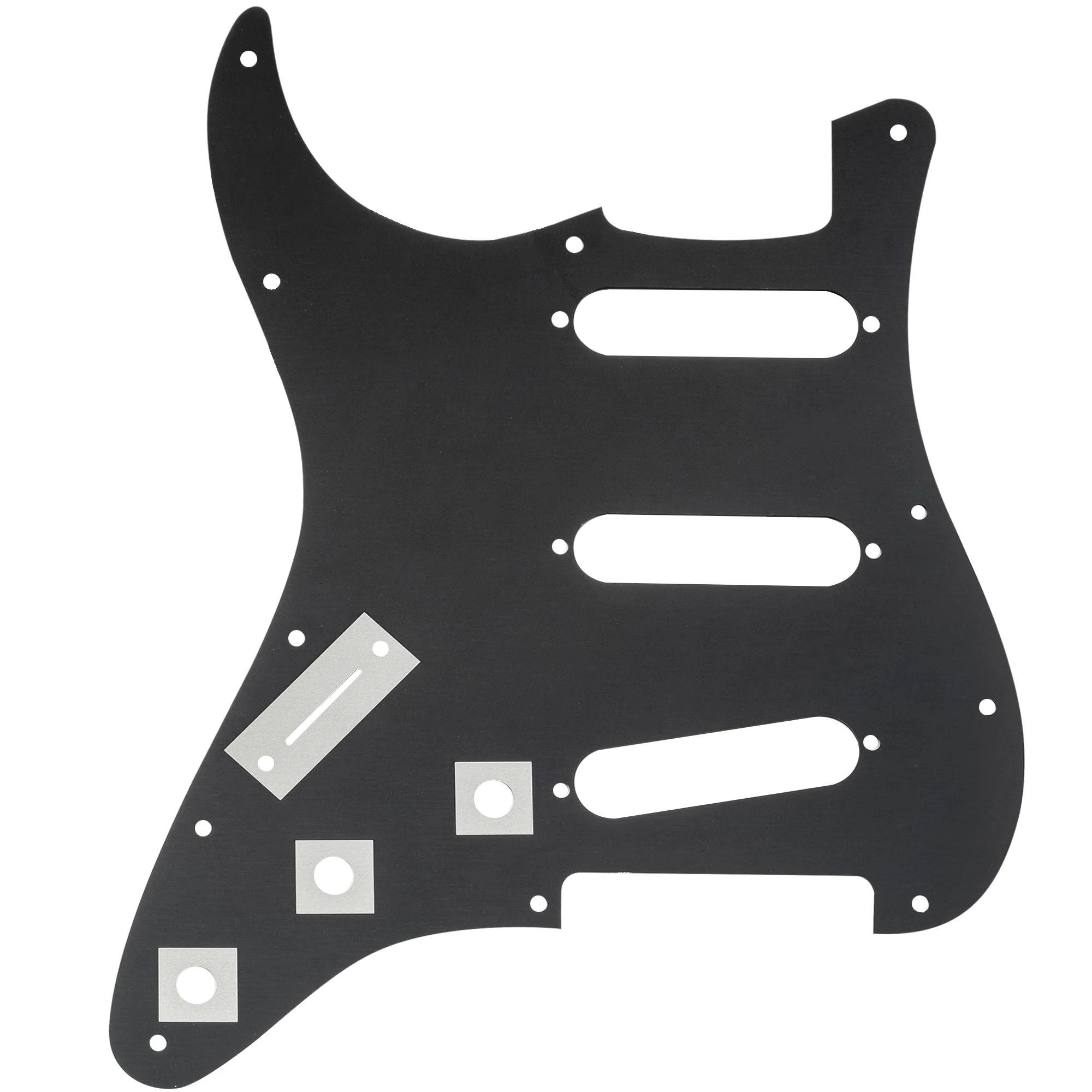 Musiclily Ultra 11 Holes Anodized Aluminum SSS Strat Pickguard ST Guitar Pickguard for American/Mexican Fender Standard Strat Style Electric Guitar, Black - Image 3
