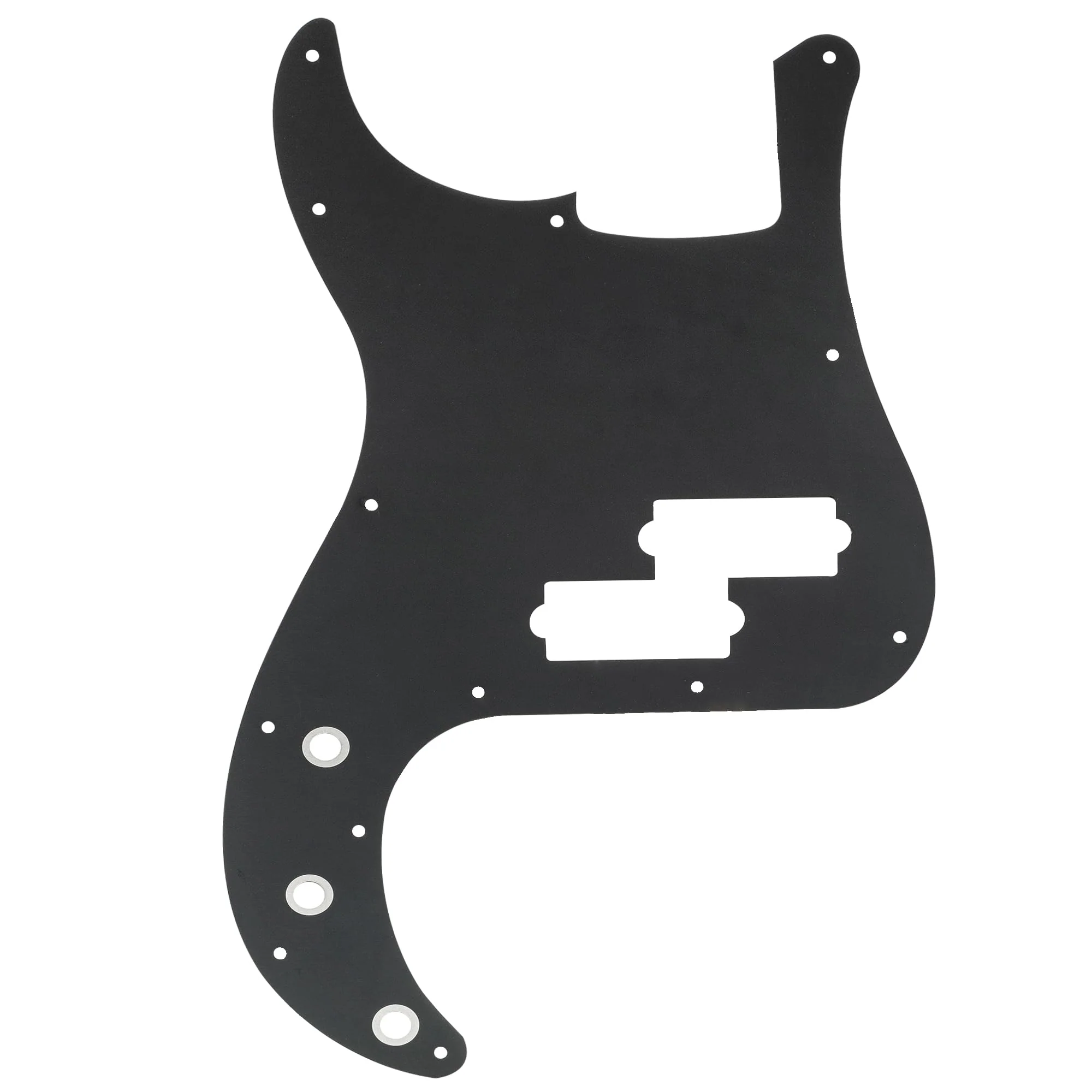 Musiclily Ultra 13 Holes Anodized Aluminum P-Bass Pickguard for American Fender Standard Precision Bass, Black - Image 3