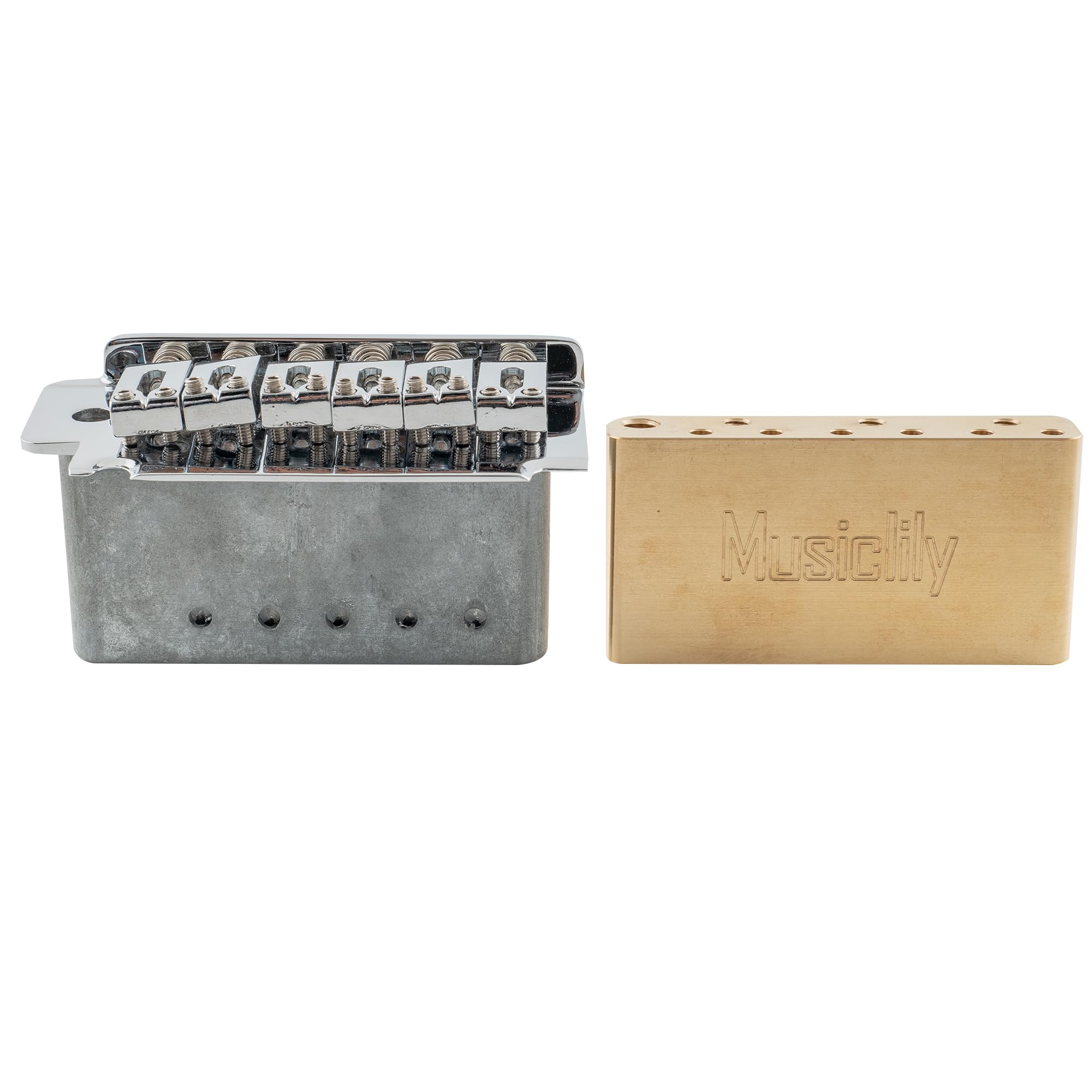 Musiclily Ultra 52.5mm (2-1/16 inch) Full Solid Brass 36mm Short Tremolo Block for China made Squier New after 2021 Affinity 2-point Electric Guitar Bridge Solid Brass 36mm V2 - Image 6