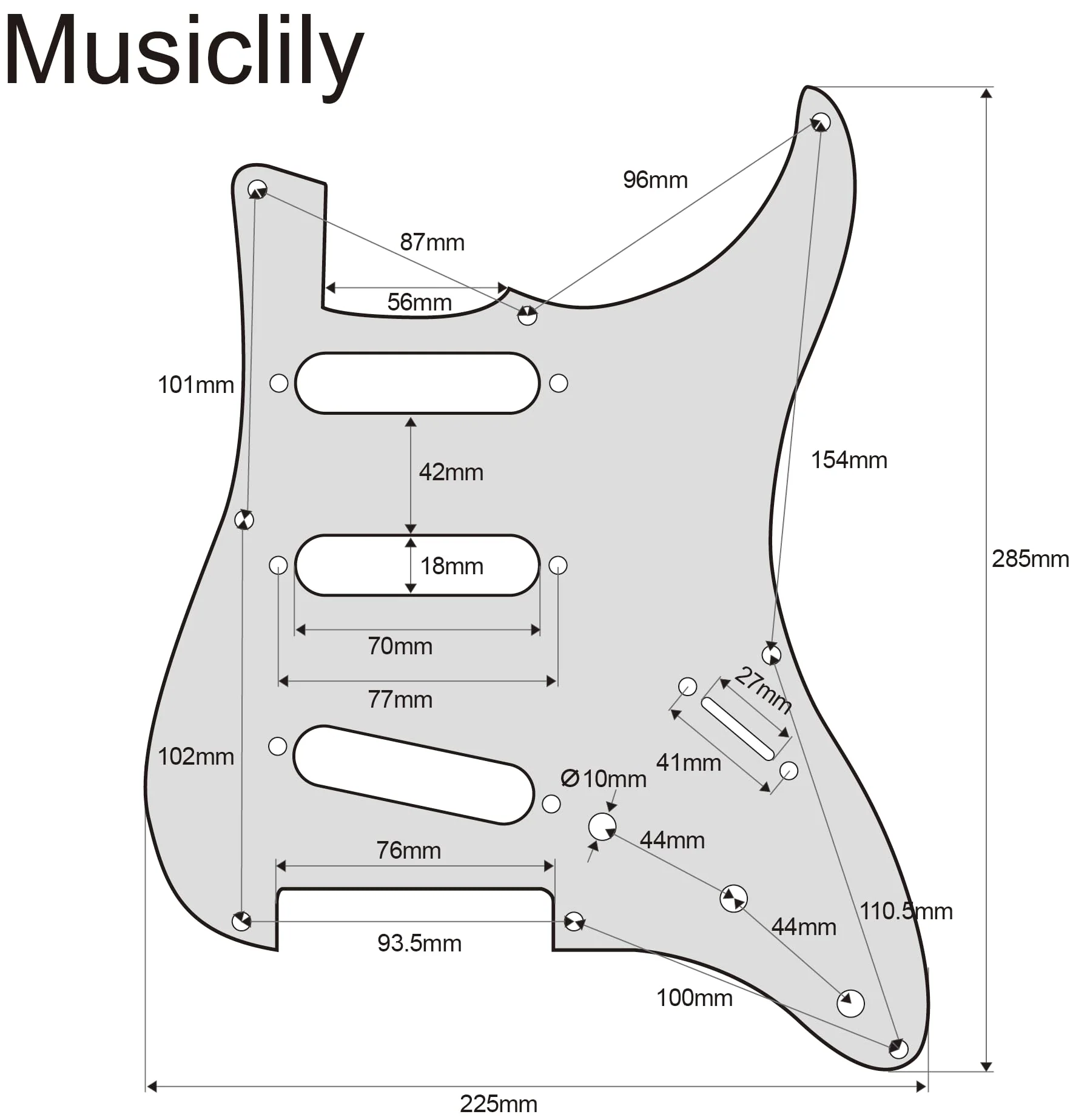 Musiclily Ultra 8 Holes Anodized Aluminum Strat SSS Pickguard ST Pick Guard Scratch Plate for China Made Squier Classic Vibe SQ CV 50s Reissue Vintage Strat Style Electric Guitar, Gold - Image 2