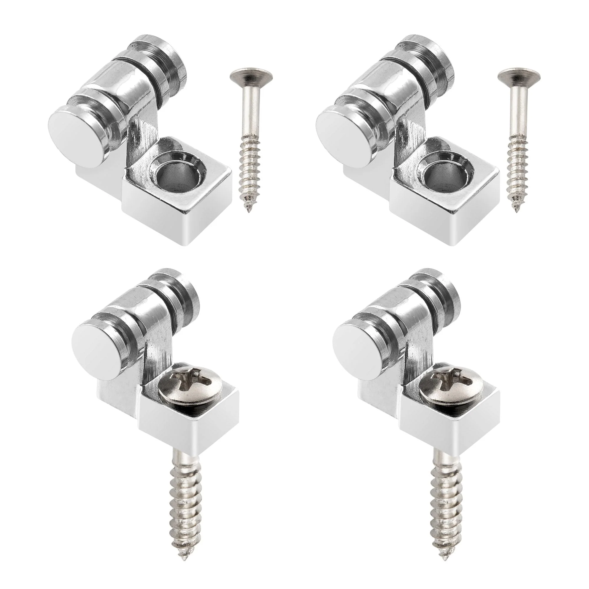 Musiclily Vintage Roller Guitar String Tree Guides Retainer for Fender Strat Stratocaster Tele Telecaster Electric Guitar, Chrome(Pack of 4) - Image 2
