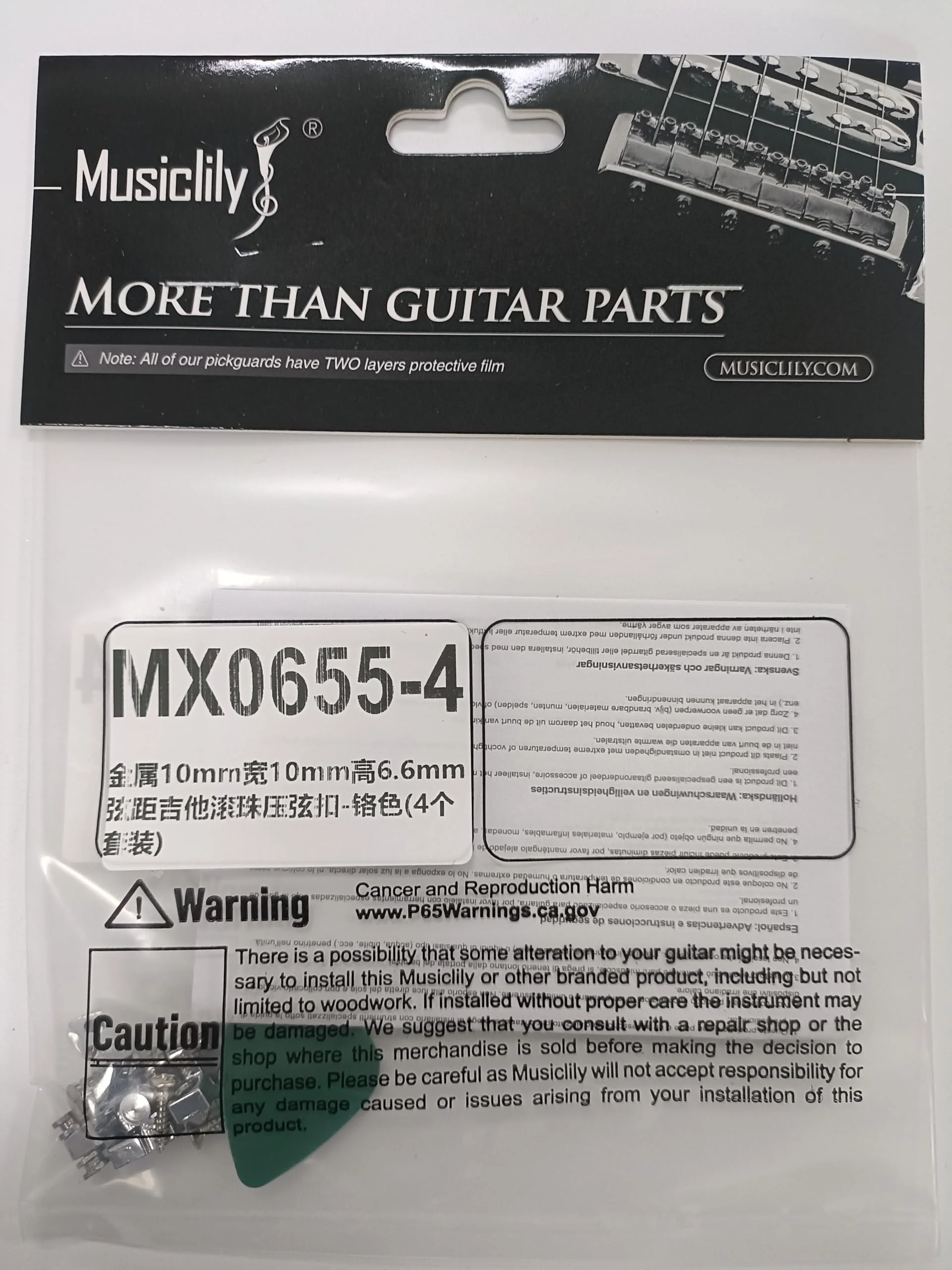 Musiclily Vintage Roller Guitar String Tree Guides Retainer for Fender Strat Stratocaster Tele Telecaster Electric Guitar, Chrome(Pack of 4) - Image 6