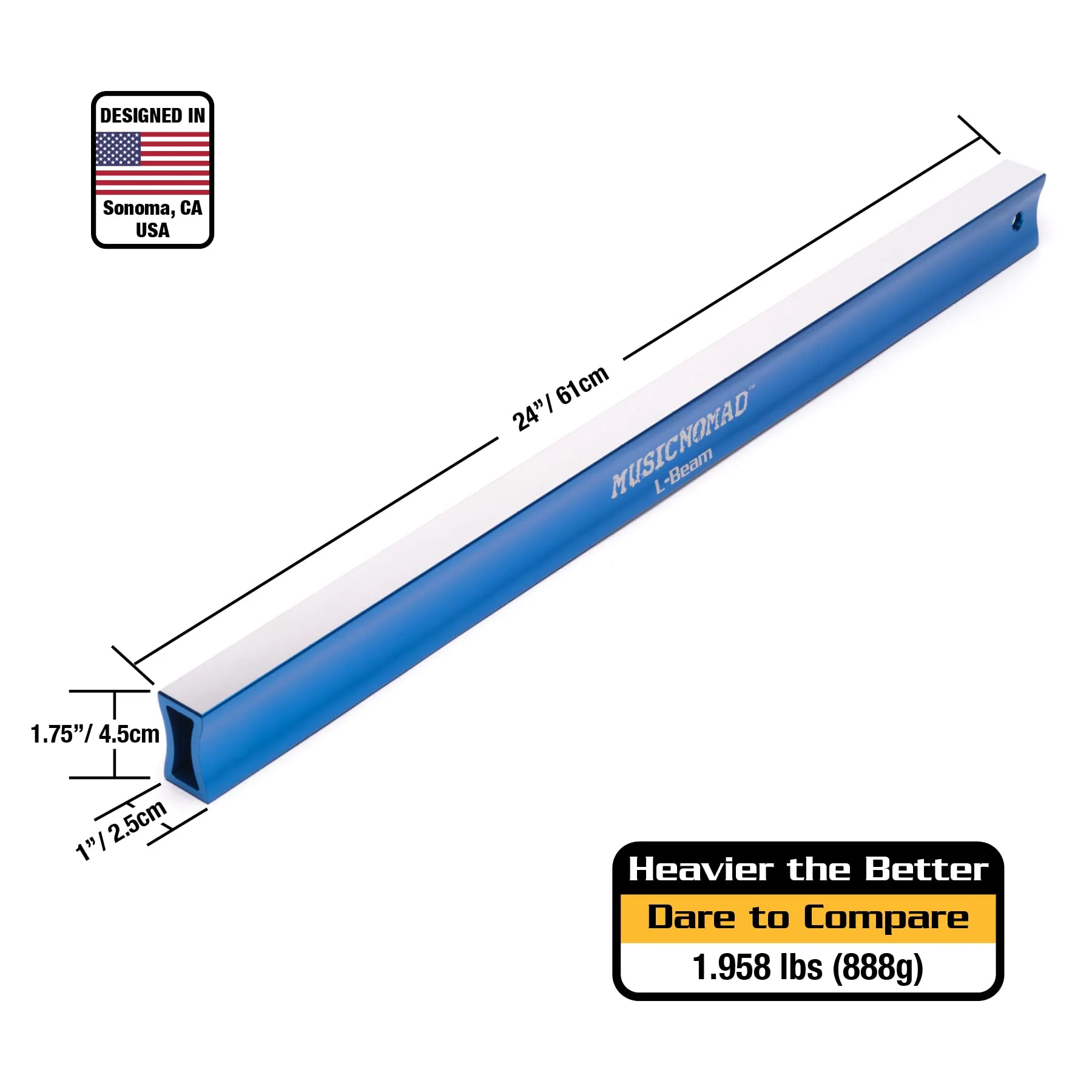 MusicNomad Fret Leveler - Leveling (L-Beam) 24" (61cm) for Bass Guitar (MN812) - Image 2
