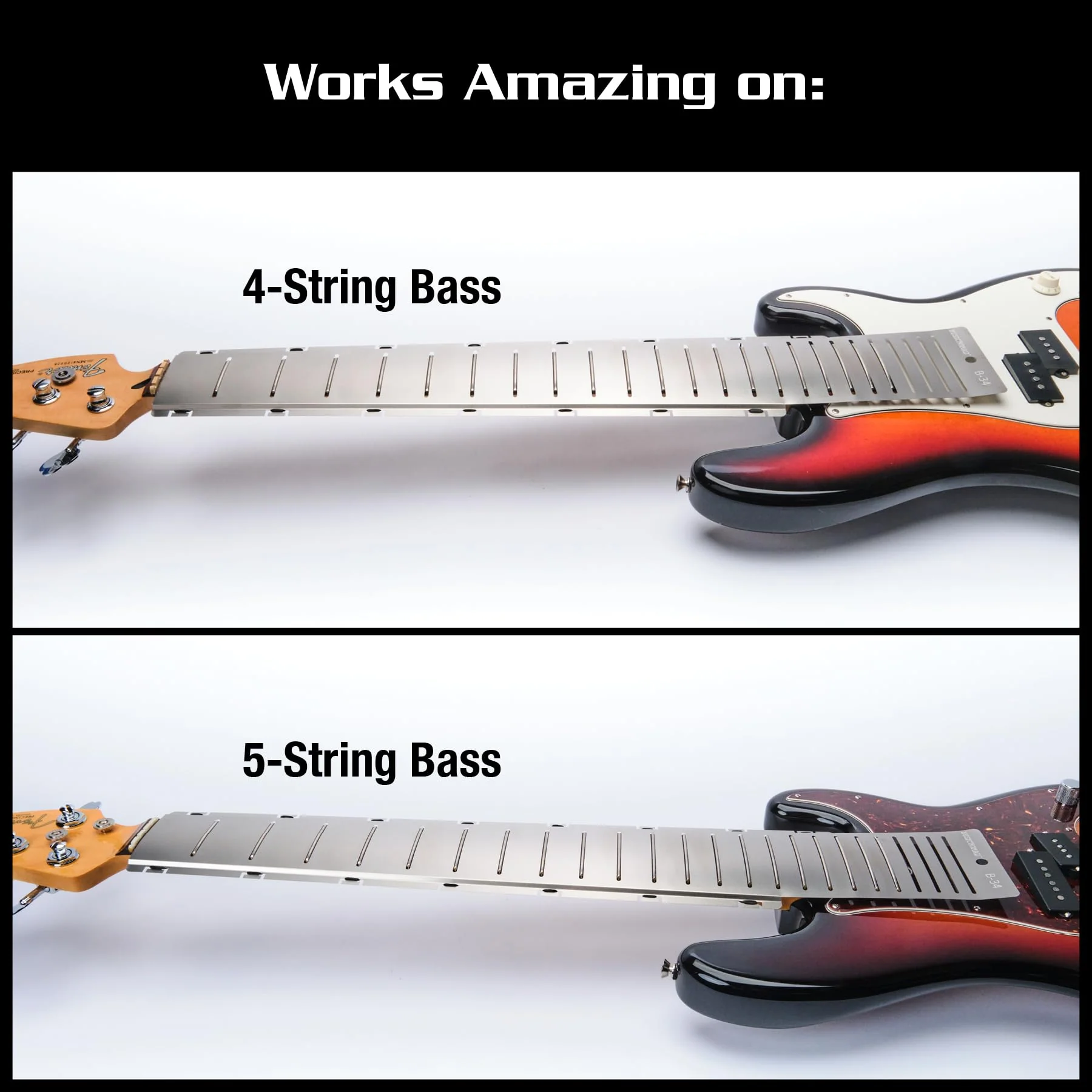 MusicNomad Fret Shield™ - Total Fretboard Protector Guard Tool for Fret Polishing on 4 and 5 String Bass Guitars with 34” Fret Scale (MN805) - Image 4