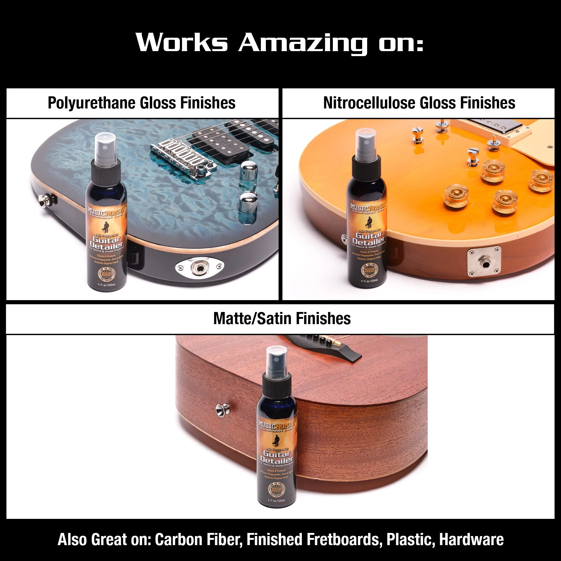 MusicNomad MN100 Premium Guitar Cleaner for Acoustic & Electric, 4 oz - Image 4