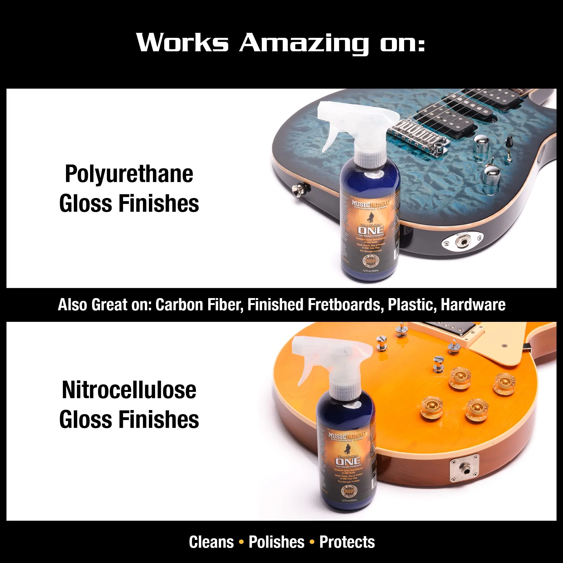 MusicNomad MN150 Guitar ONE All-in-1 Cleaner, Polish, and Wax, 12 oz. 12 Fl Oz (Pack of 1) - Image 4