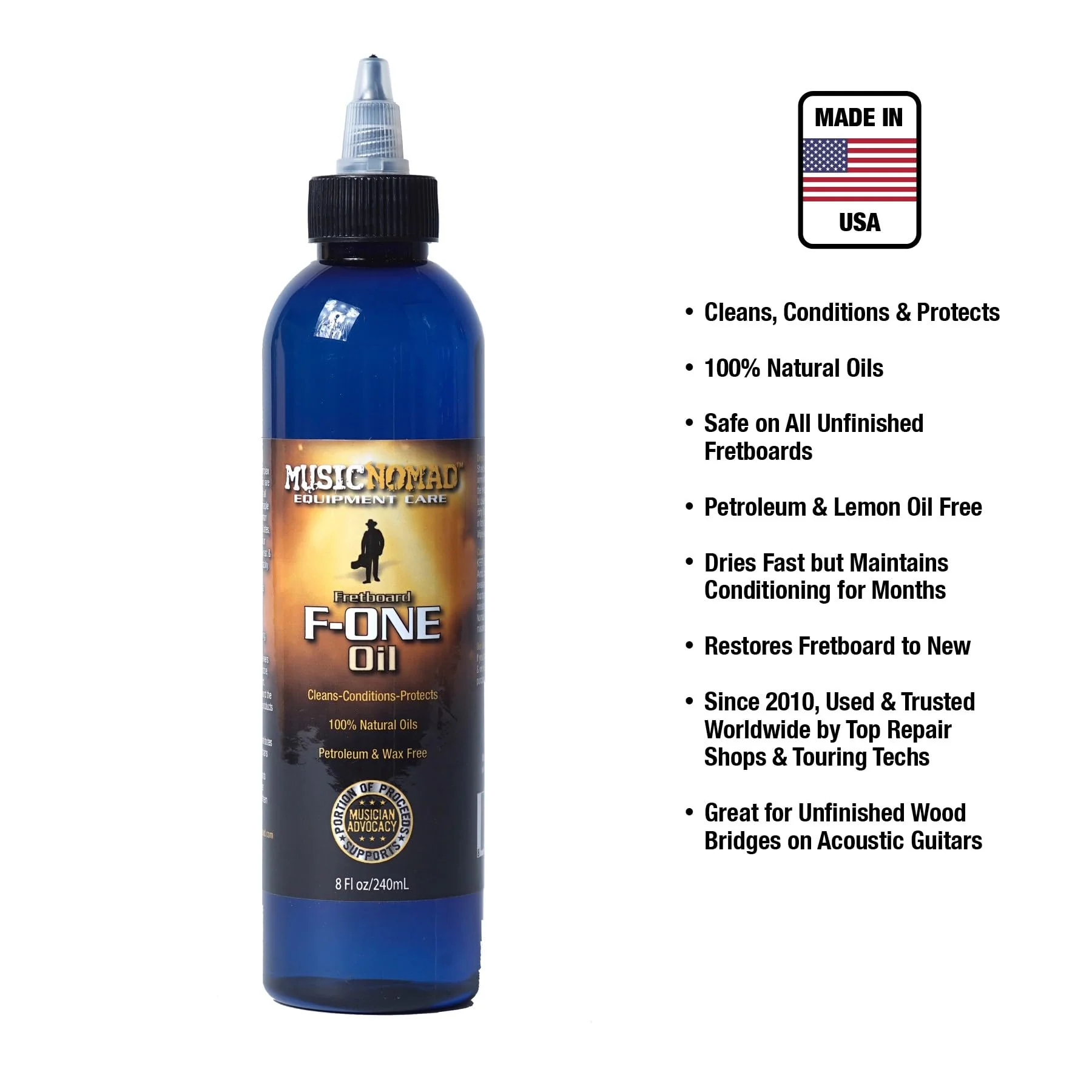 MusicNomad MN151 Fretboard F-ONE Oil - Cleaner & Conditioner - 8 oz - Image 3