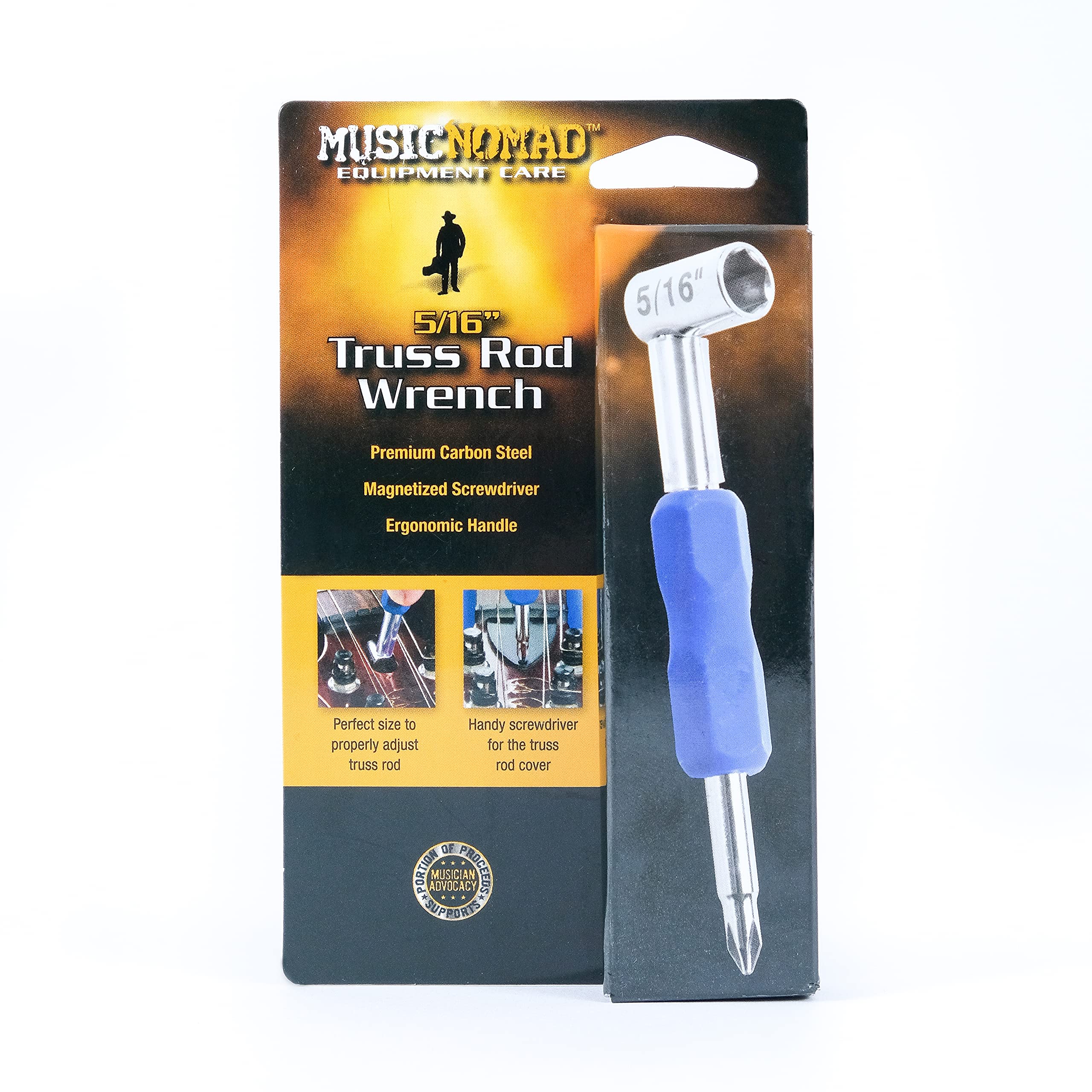 MusicNomad MN232 Premium Truss Rod Wrench - 5/16", Plus Magnetized Screwdriver - Image 2